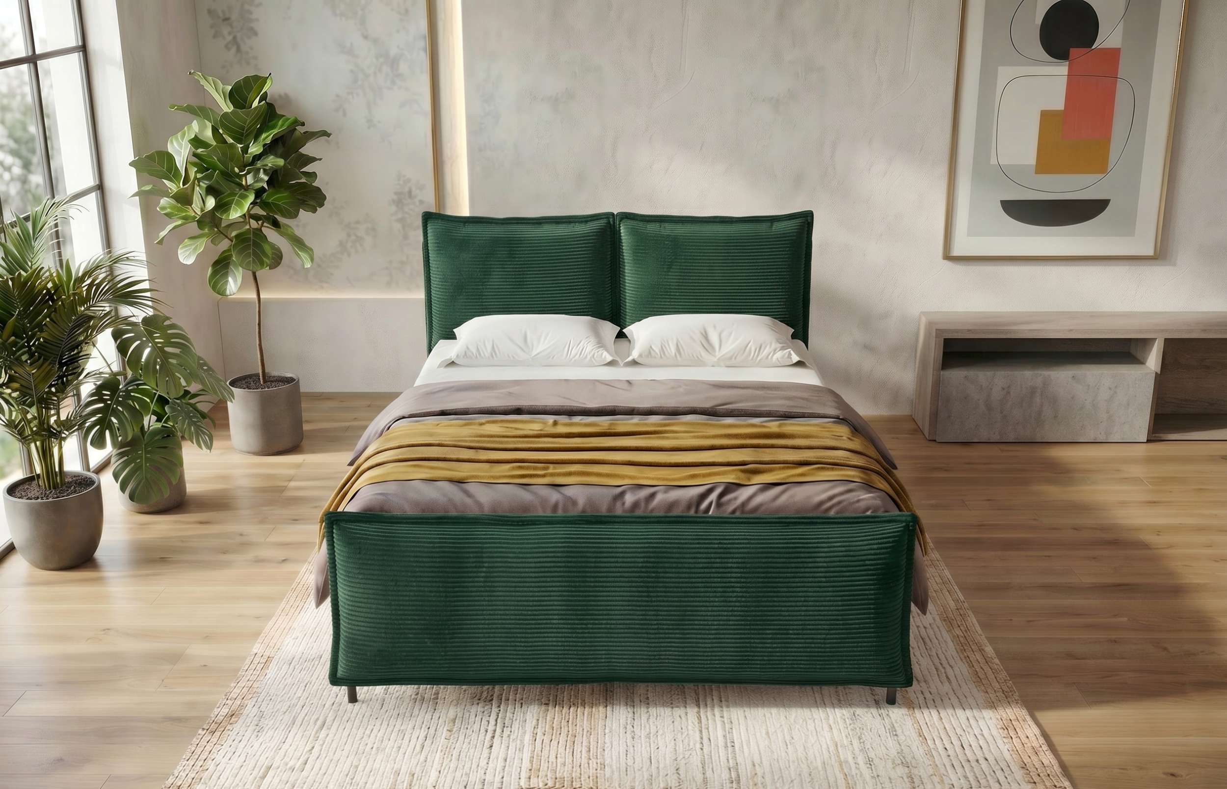 Boxspringbett Elysio Plus Dunkelgrün