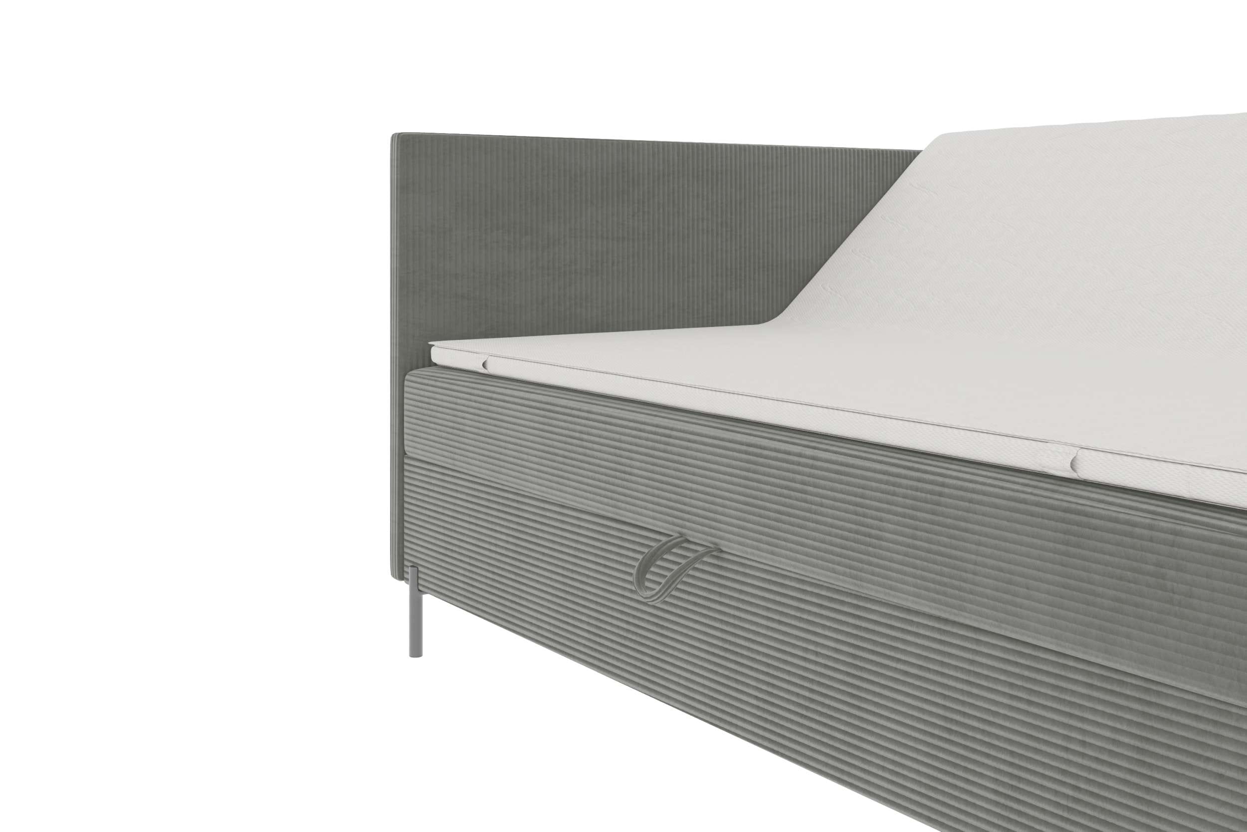 Boxspringbett Elysio Plus Hellgrau