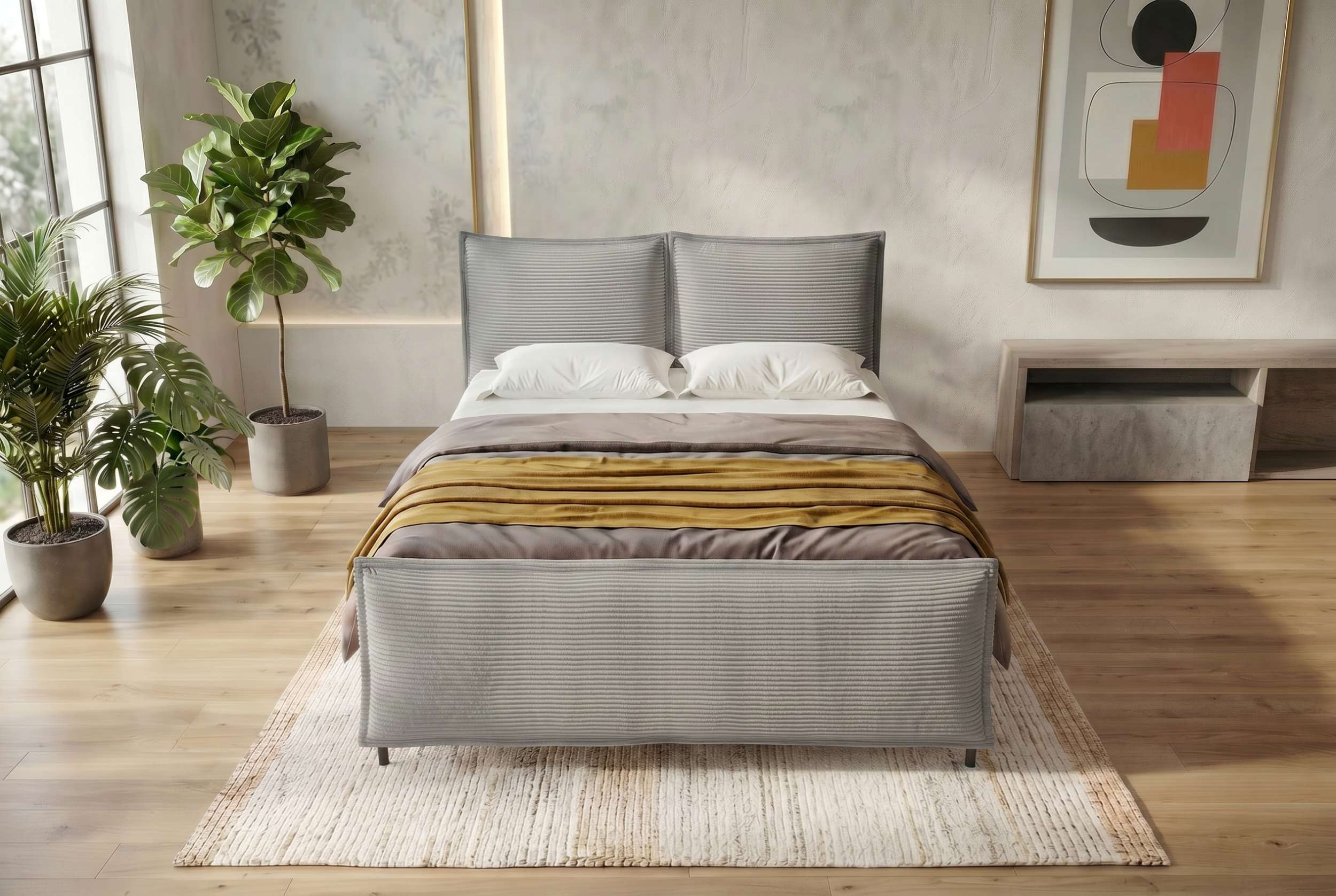 Boxspringbett Elysio Plus Hellgrau