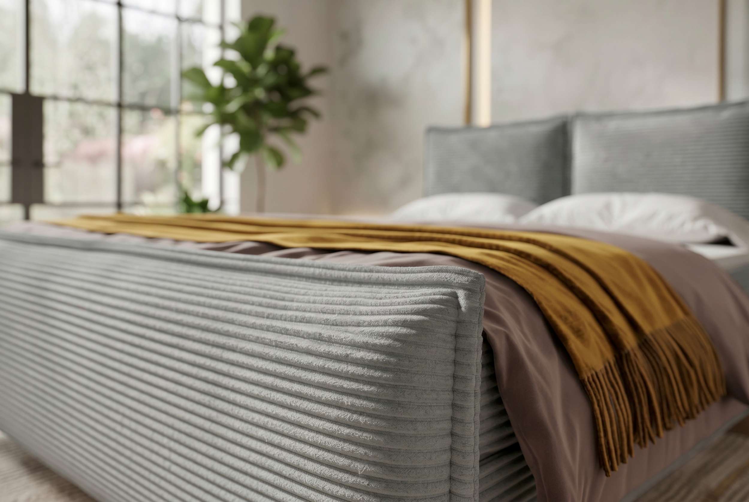 Boxspringbett Elysio Plus Hellgrau