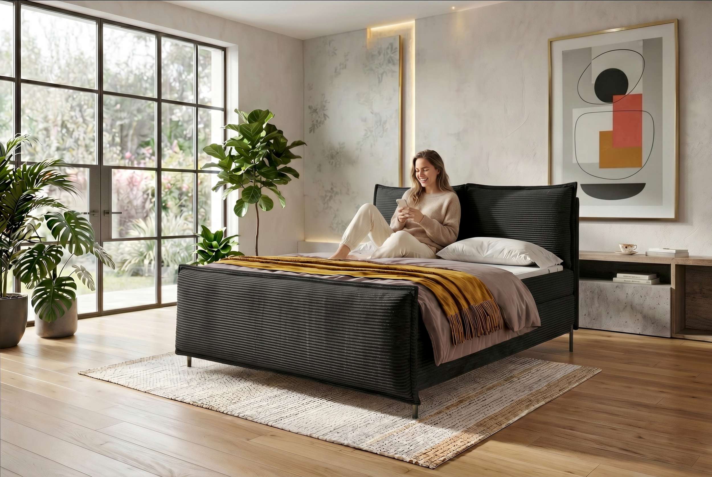 Boxspringbett Elysio Plus Schwarz