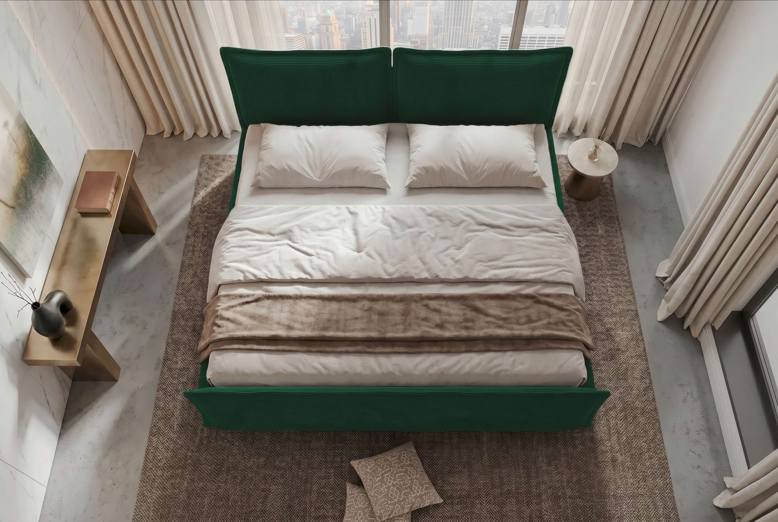 Boxspringbett Elysio Plus Familienbett Dunkelgrün