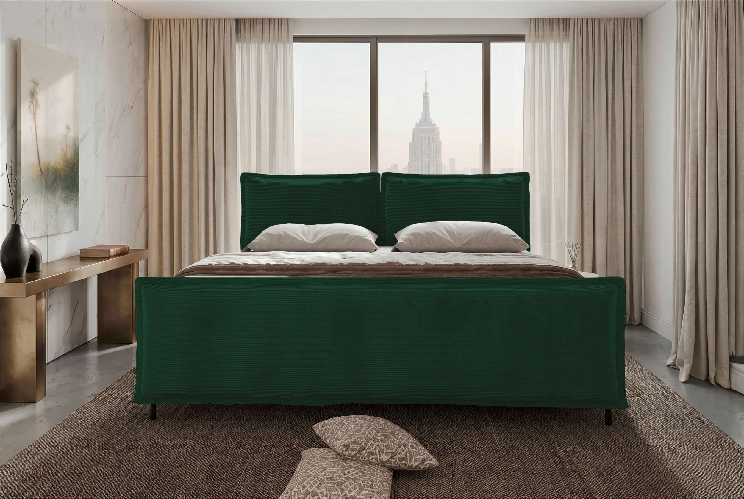 Boxspringbett Elysio Plus Familienbett Dunkelgrün