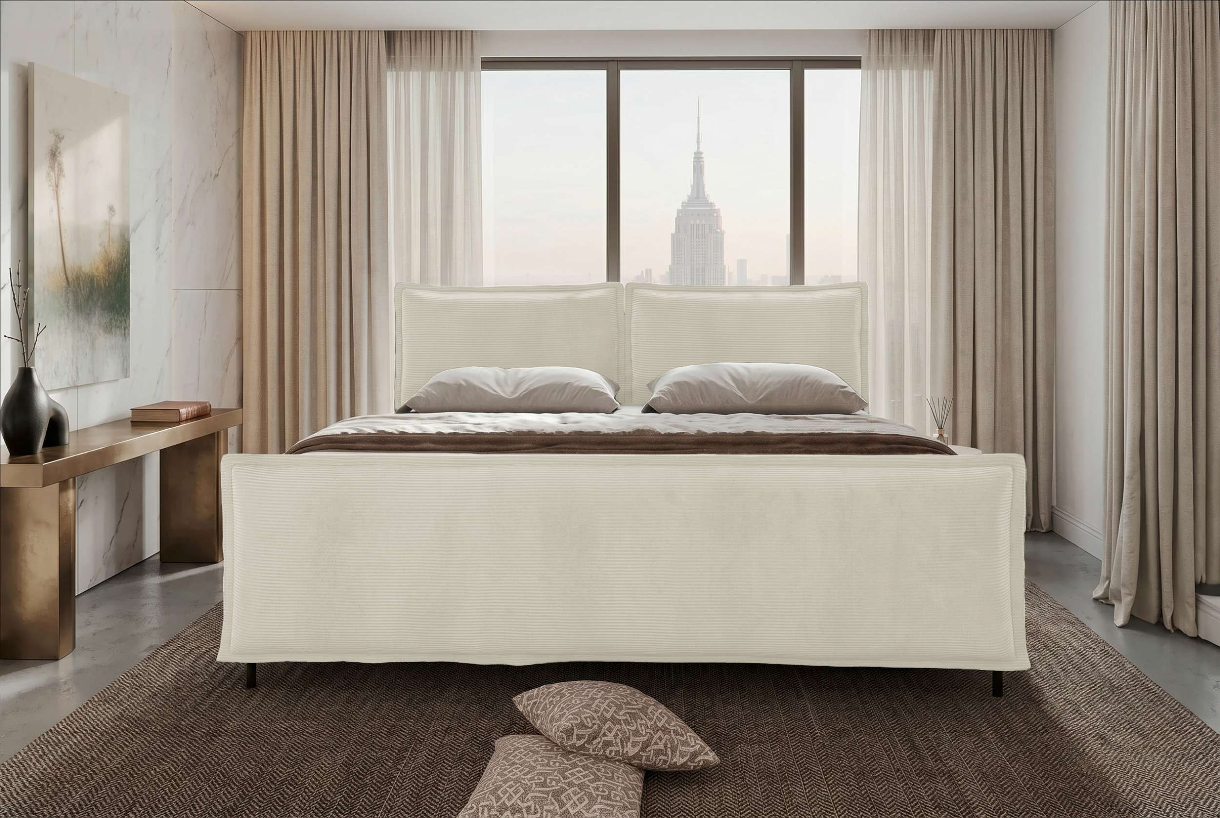 Boxspringbett Elysio Plus Familienbett Creme