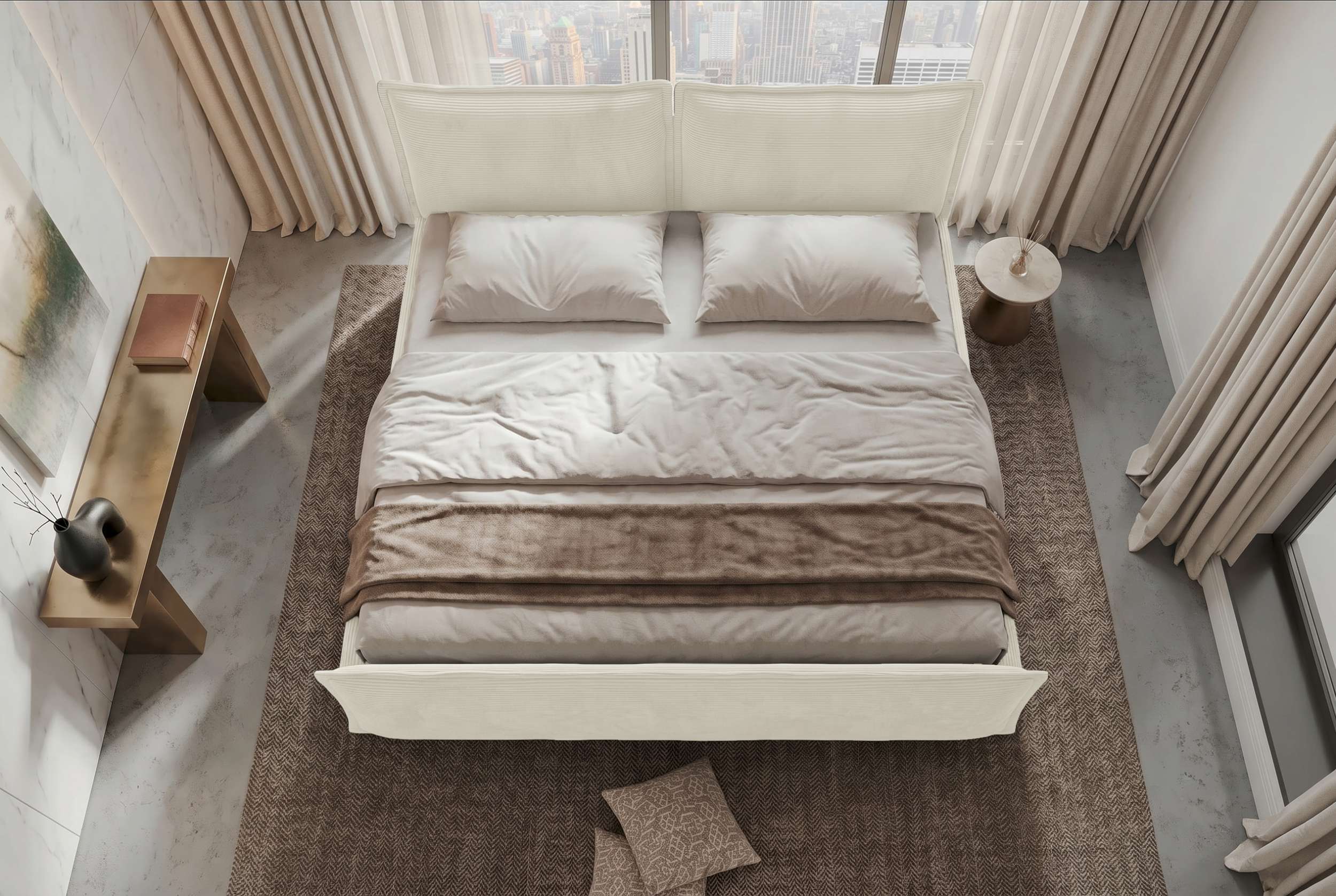 Boxspringbett Elysio Plus Familienbett Creme