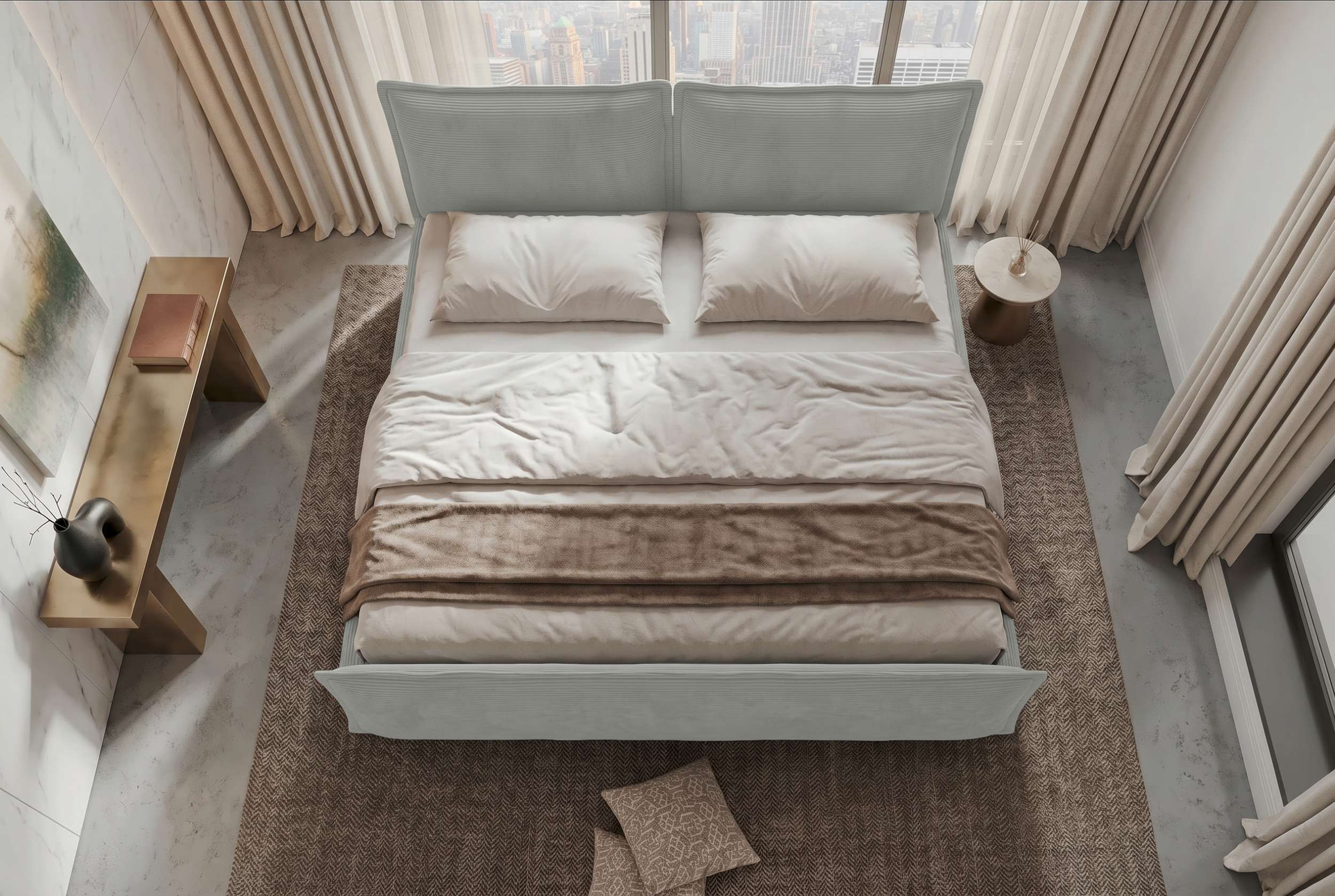 Boxspringbett Elysio Plus Familienbett Hellgrau