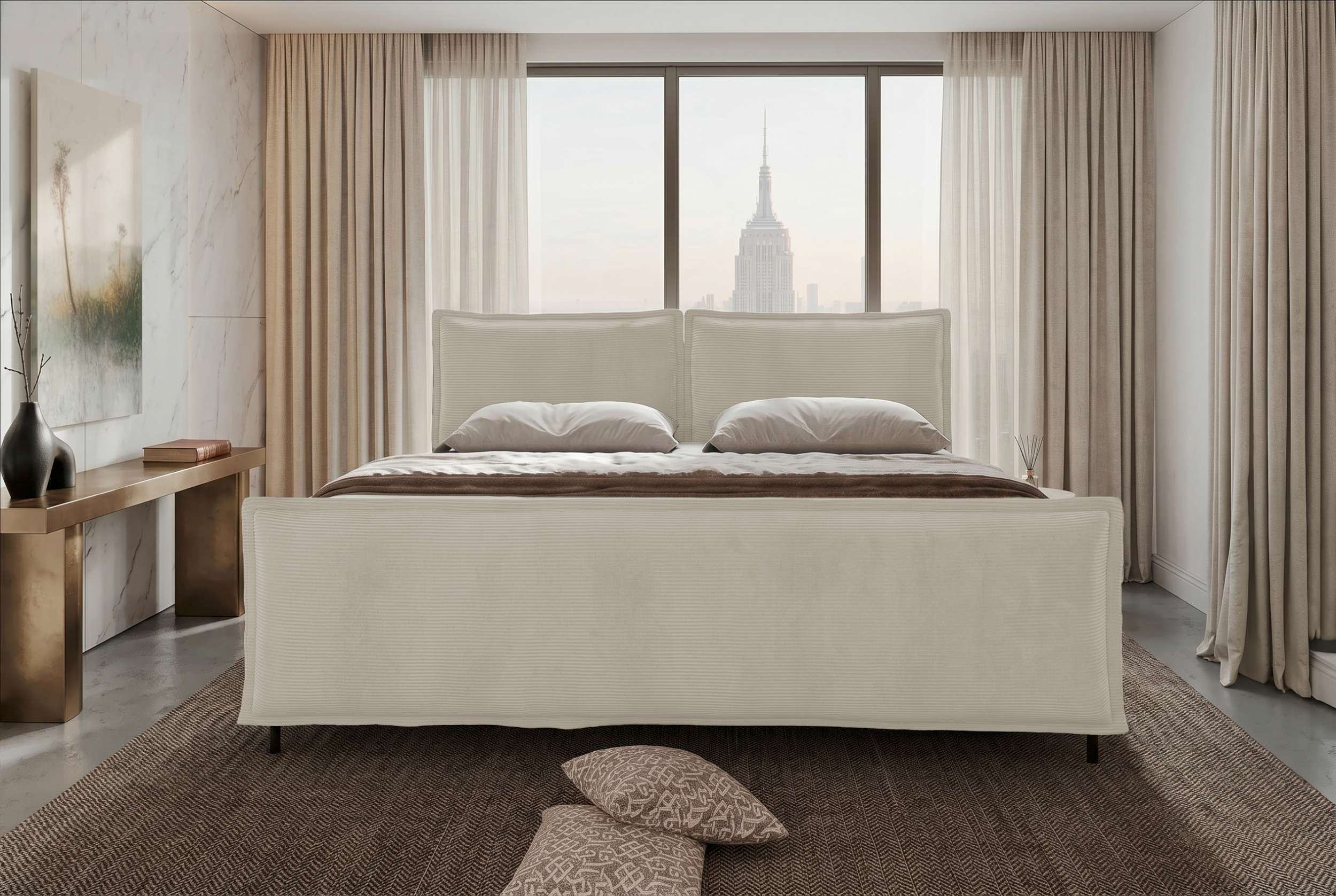 Boxspringbett Elysio Plus Familienbett Greige