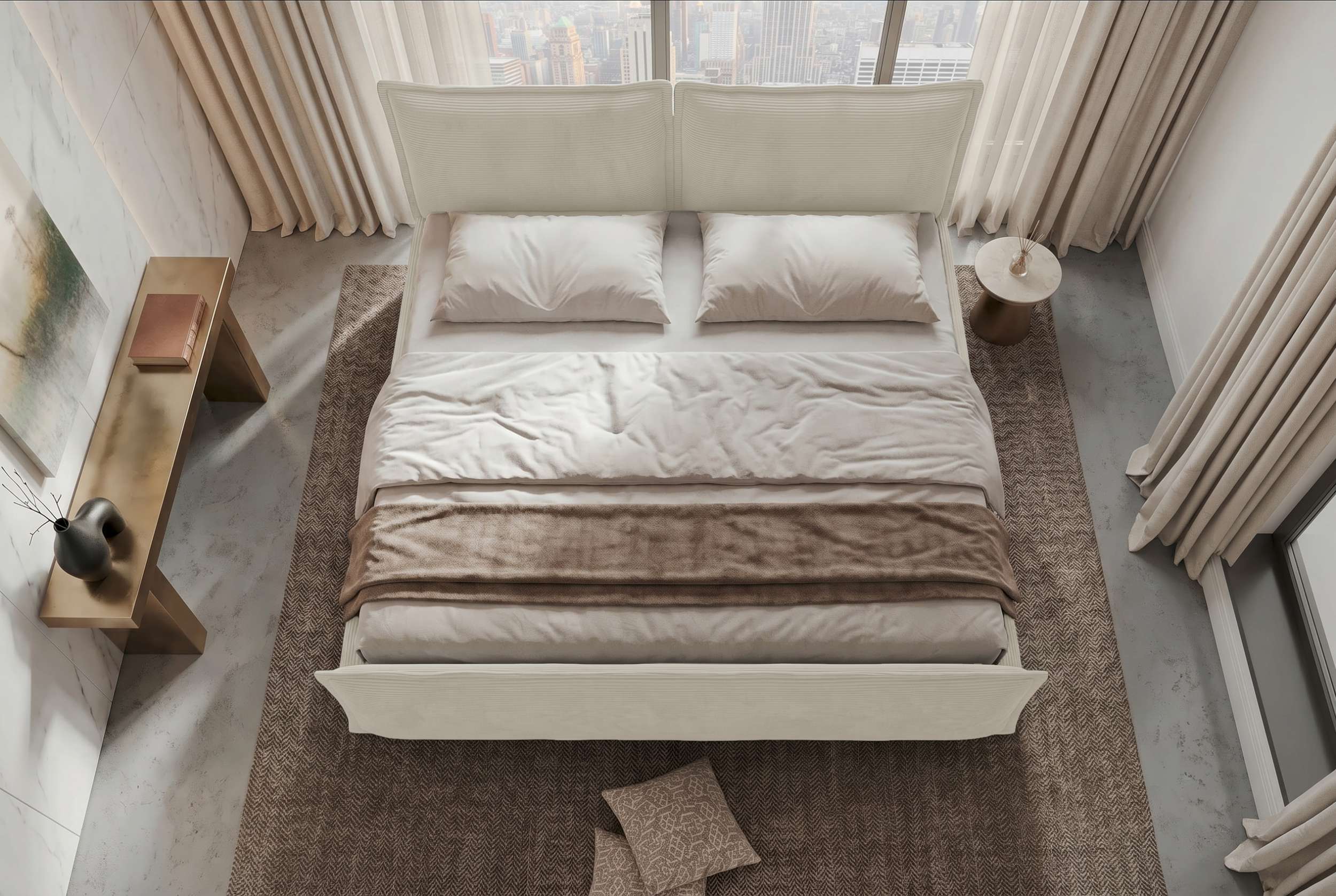 Boxspringbett Elysio Plus Familienbett Greige