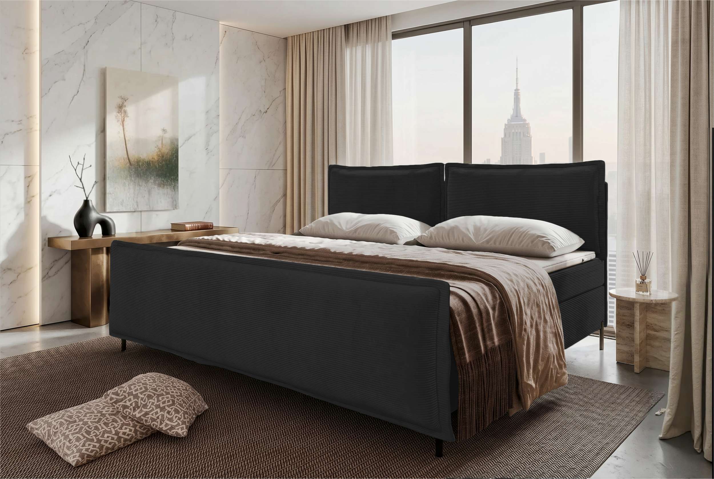 Boxspringbett Elysio Plus Familienbett Schwarz