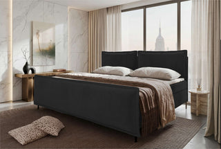 Boxspringbett Elysio Familienbett in Stoff Schwarz