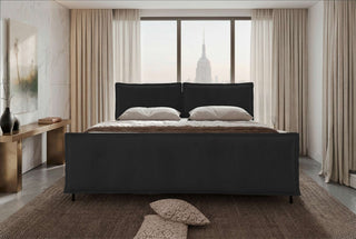 Boxspringbett Elysio Familienbett in Stoff Schwarz