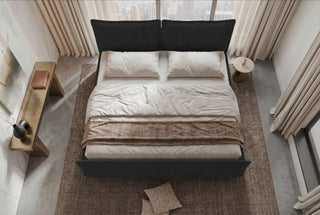 Boxspringbett Elysio Familienbett in Stoff Schwarz