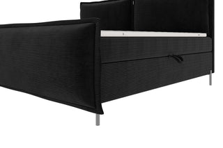 Boxspringbett Elysio Familienbett in Stoff Schwarz