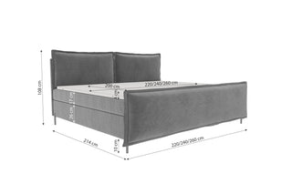 Boxspringbett Elysio Familienbett in Stoff Schwarz