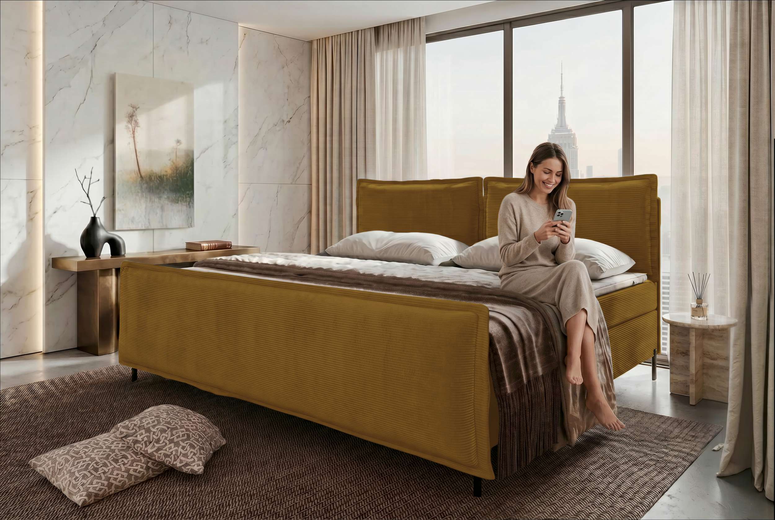 Boxspringbett Elysio Plus Familienbett Gold