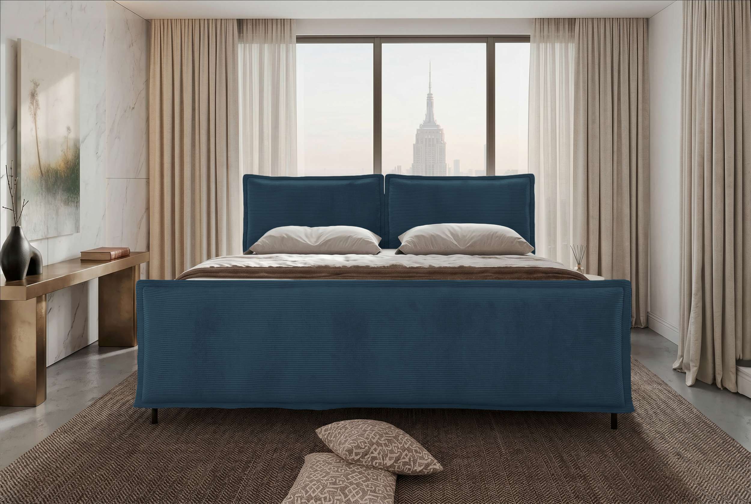 Boxspringbett Elysio Plus Familienbett Blau