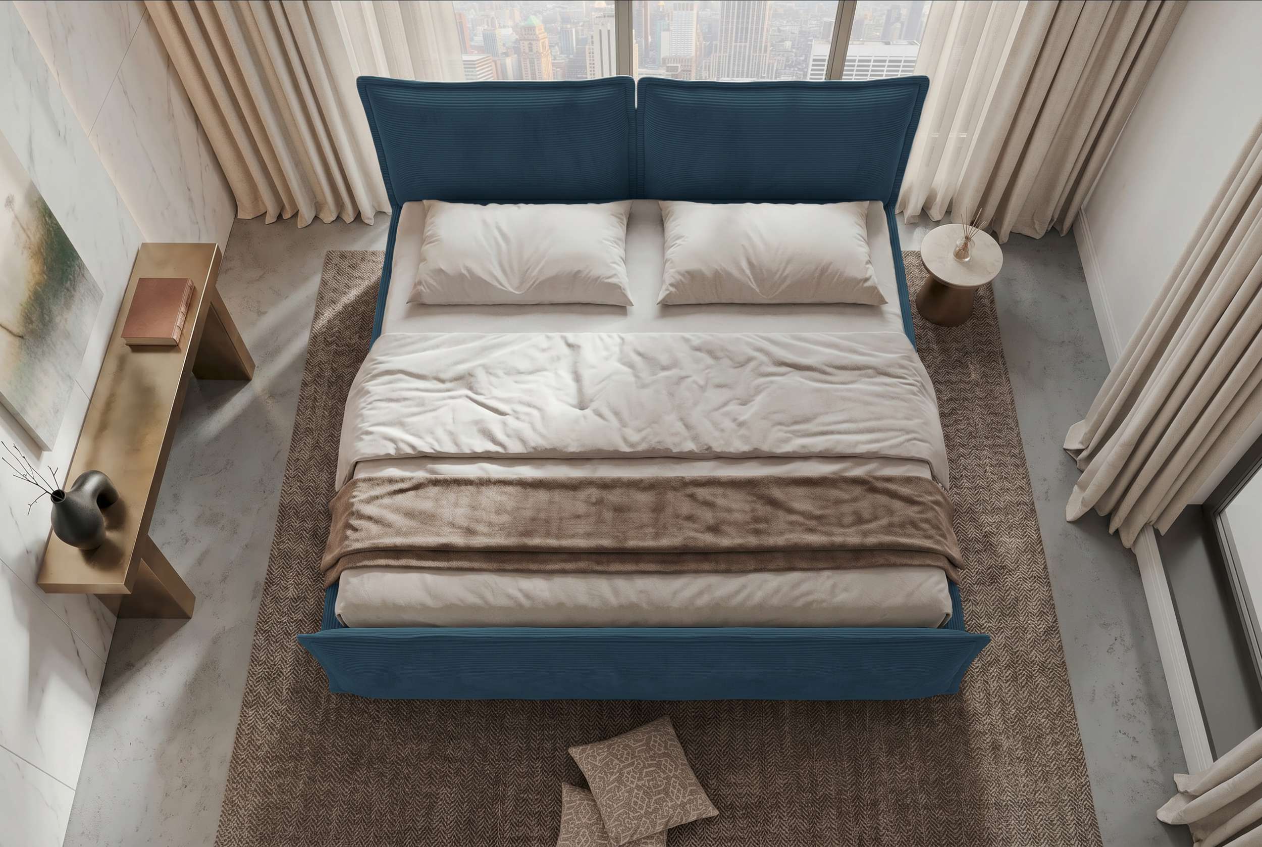 Boxspringbett Elysio Plus Familienbett Blau