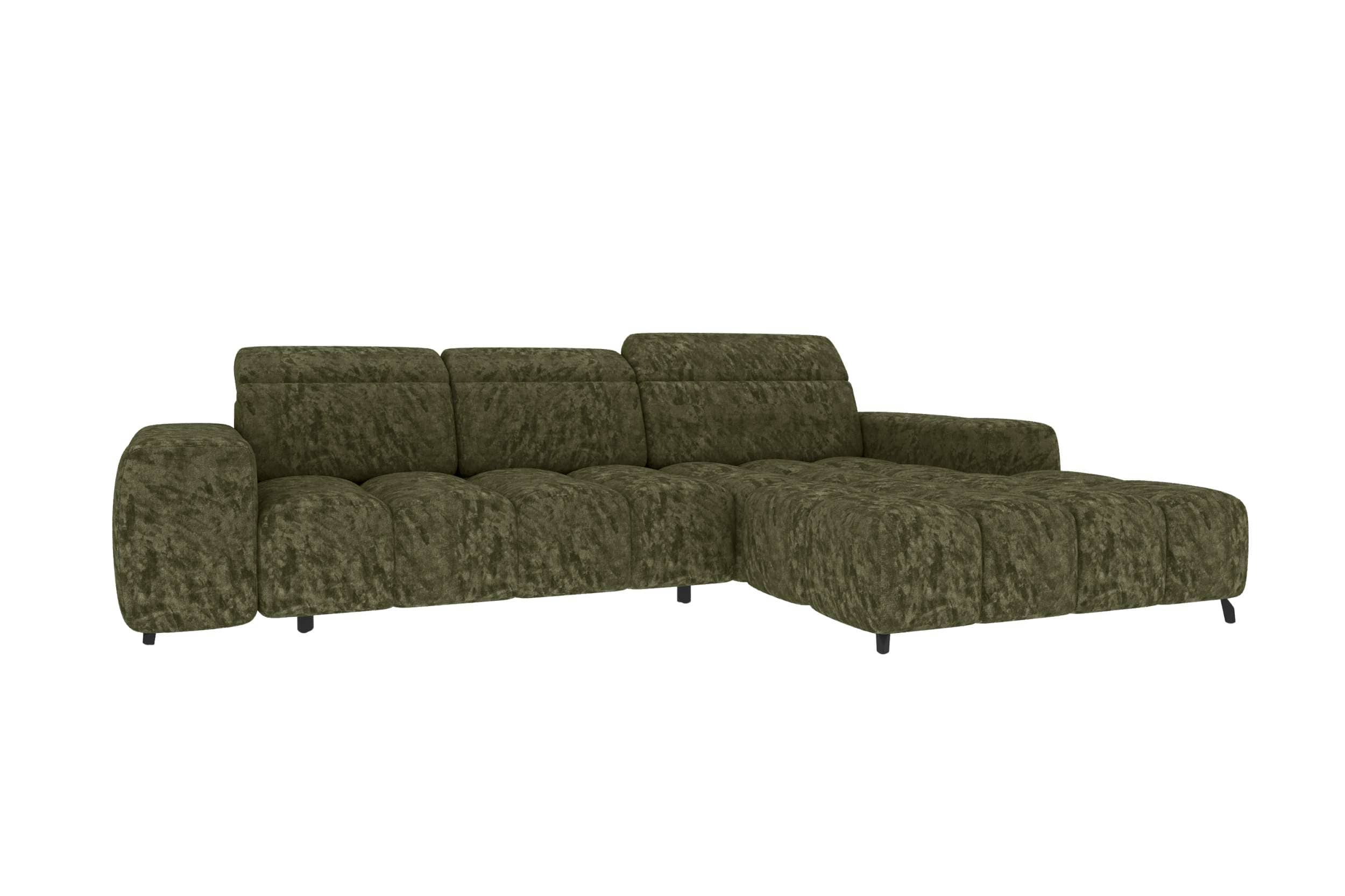 Polster Ecksofa Kairo L Form kurz Olive