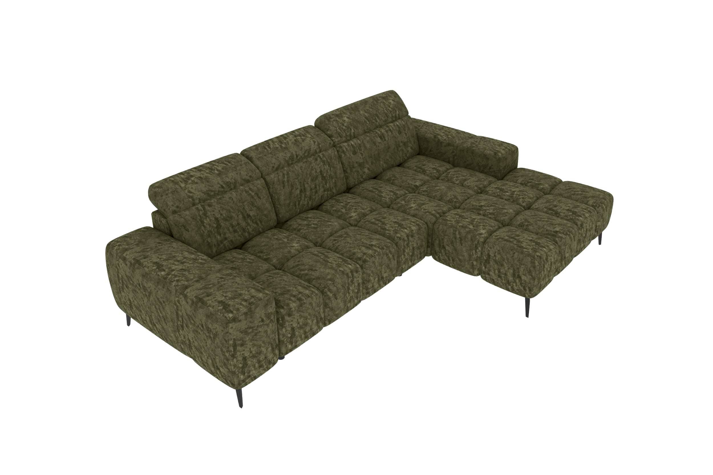 Polster Ecksofa Kairo L Form kurz Olive