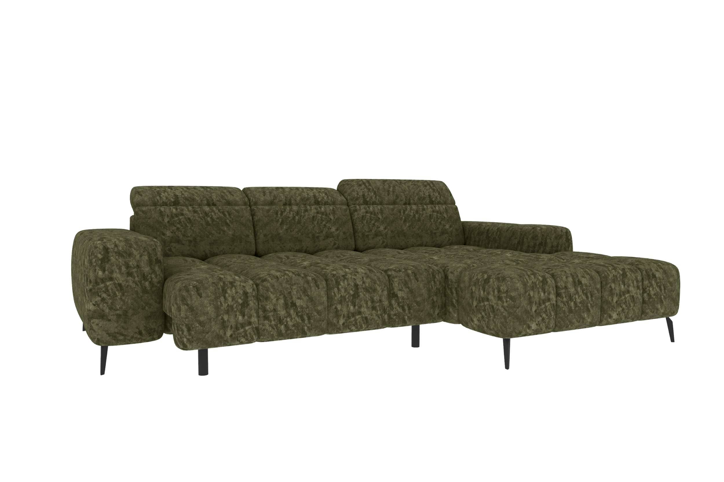 Polster Ecksofa Kairo L Form kurz Olive