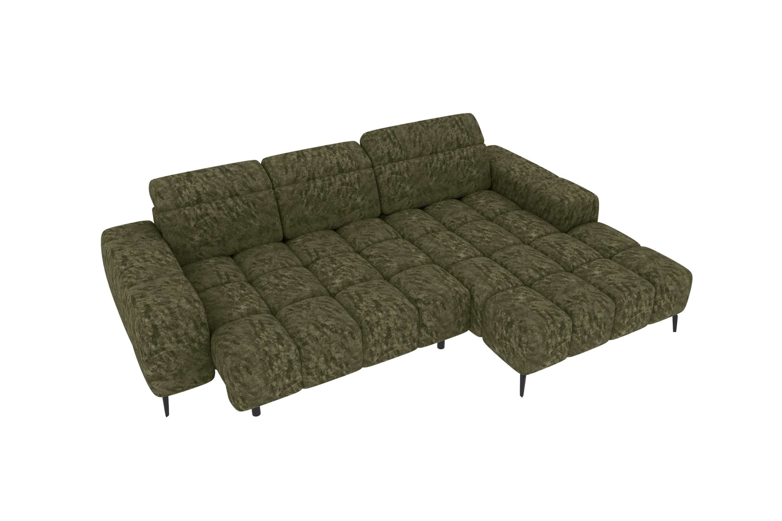Polster Ecksofa Kairo L Form kurz Olive