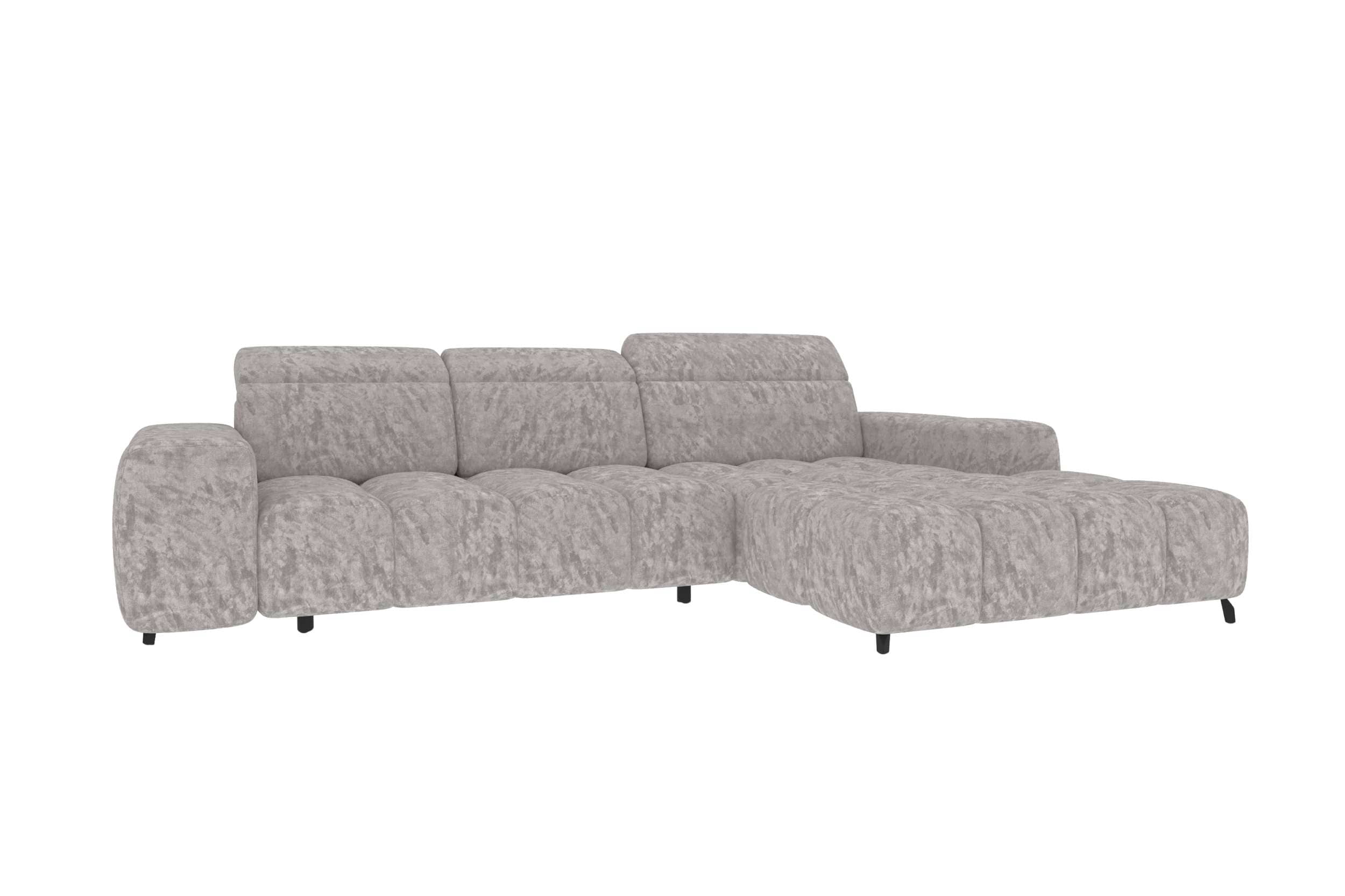 Couch Kairo L Form in Stoff asche