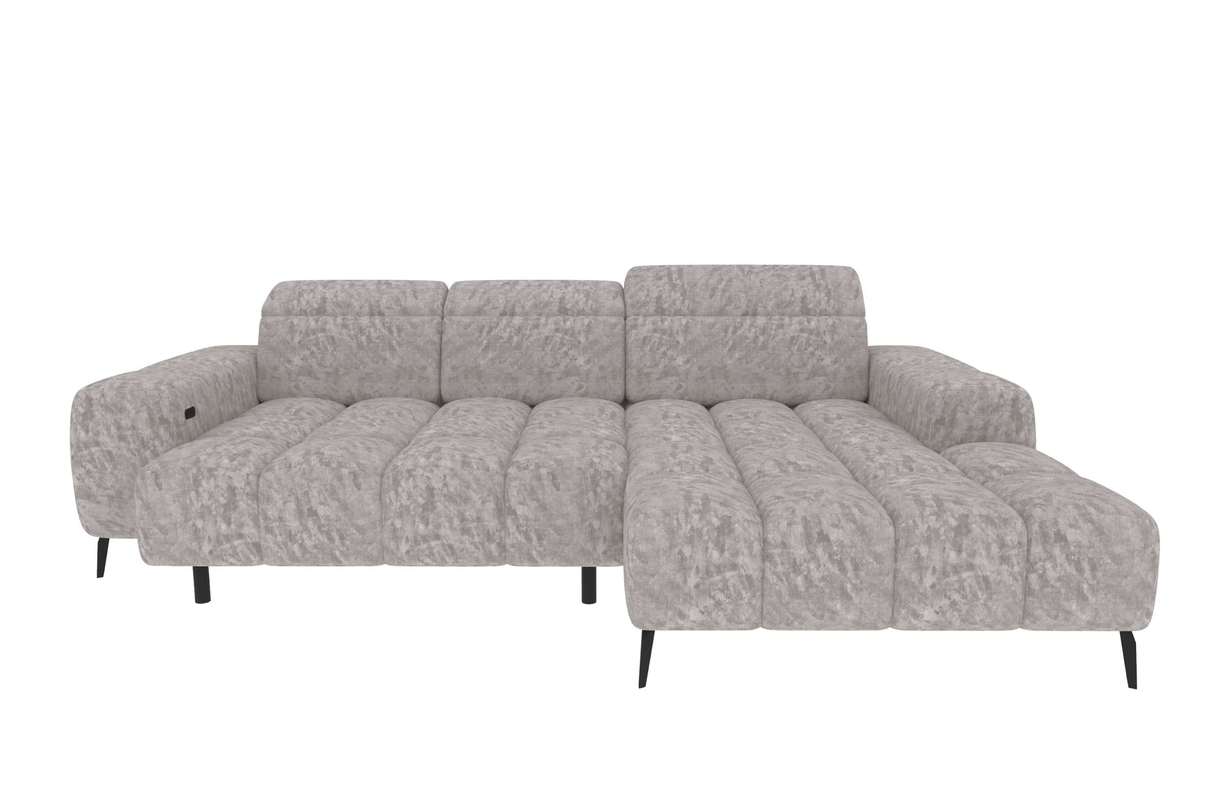 Couch Kairo L Form in Stoff asche