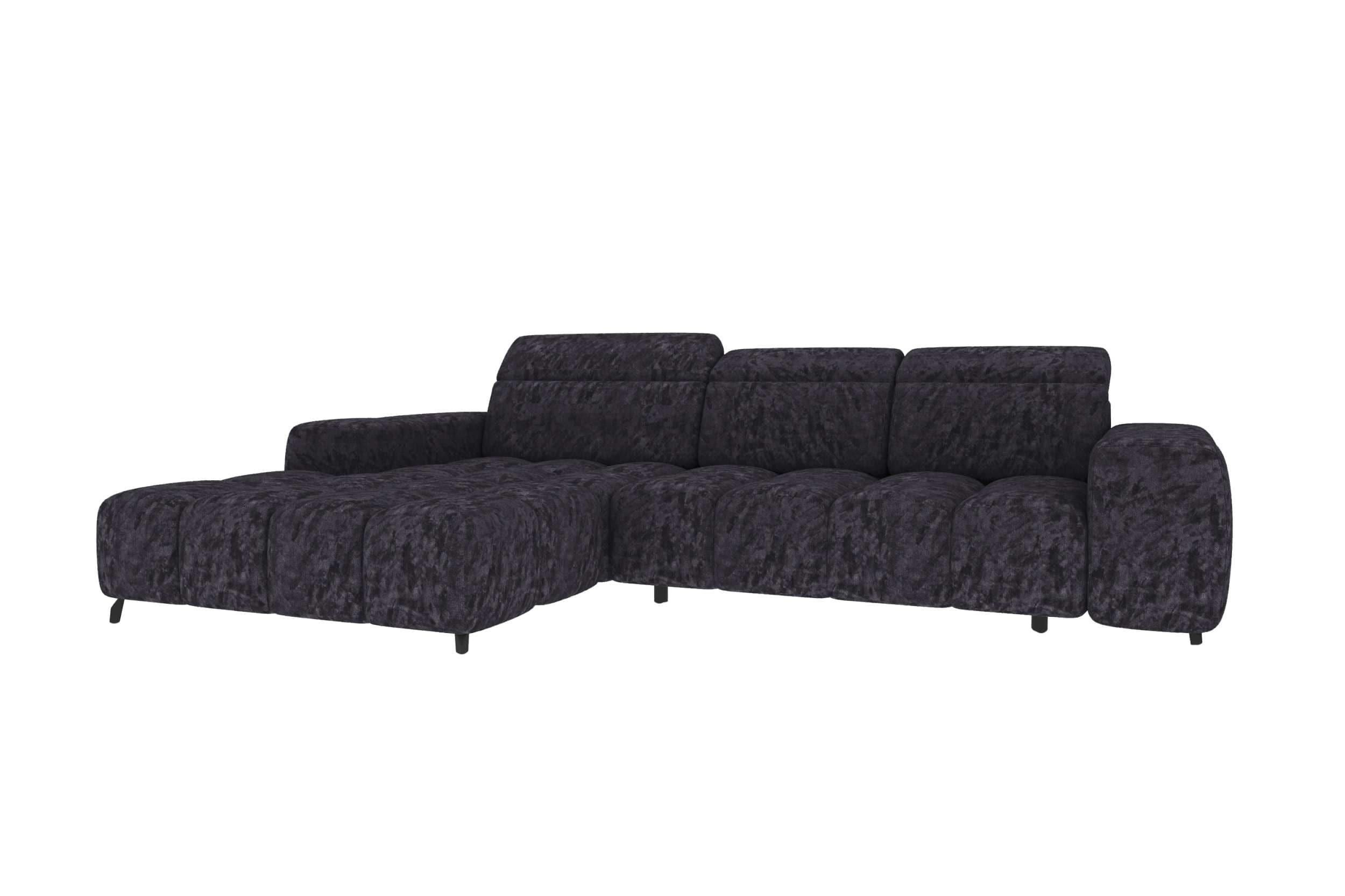 Couch Kairo L Form in Stoff schwarz