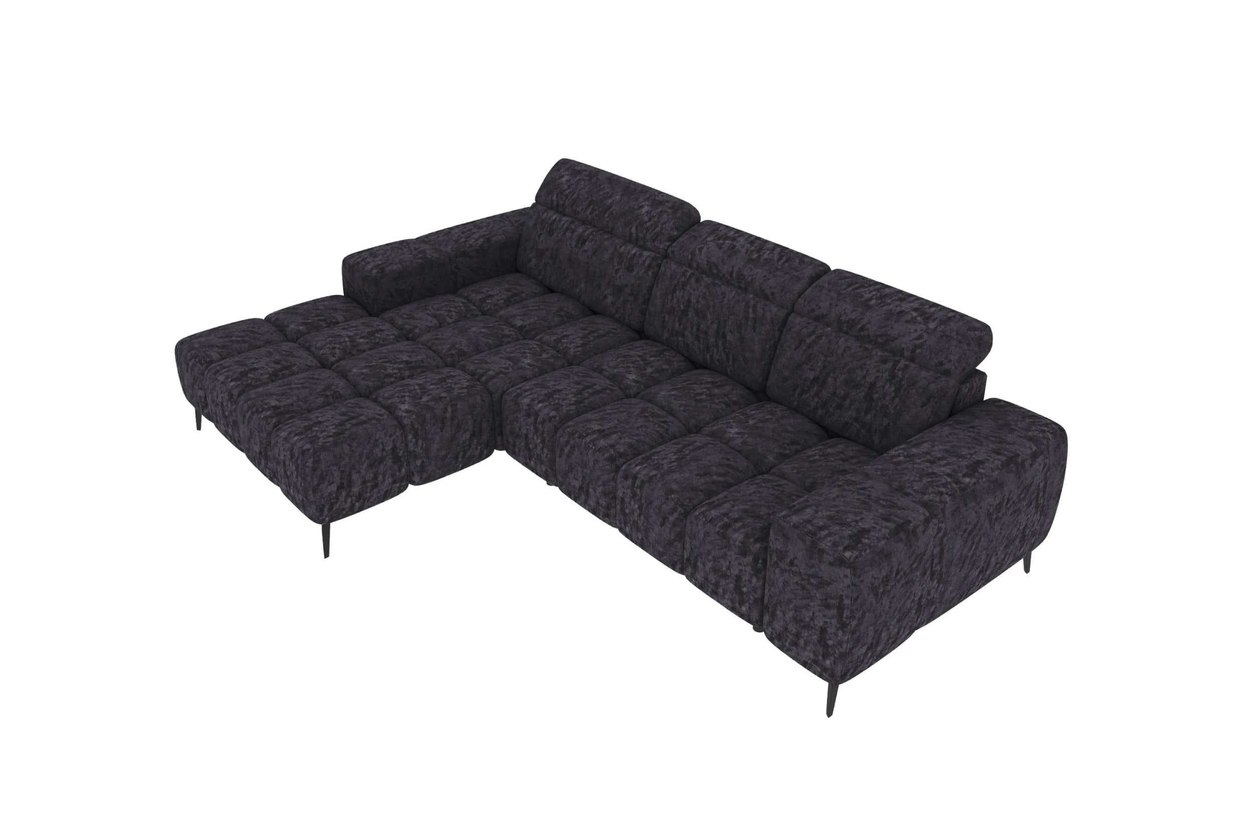 Couch Kairo L Form in Stoff schwarz