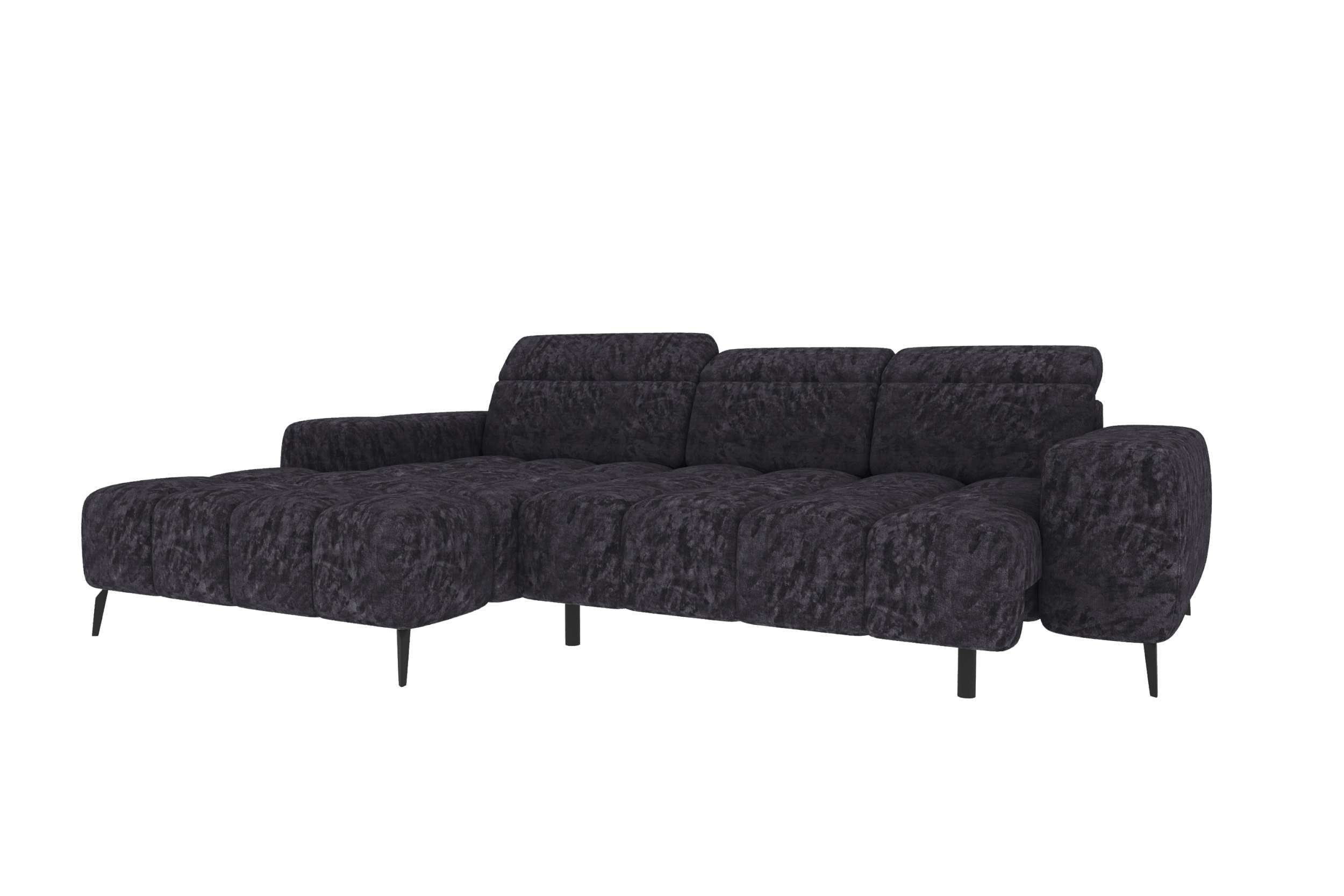 Couch Kairo L Form in Stoff schwarz
