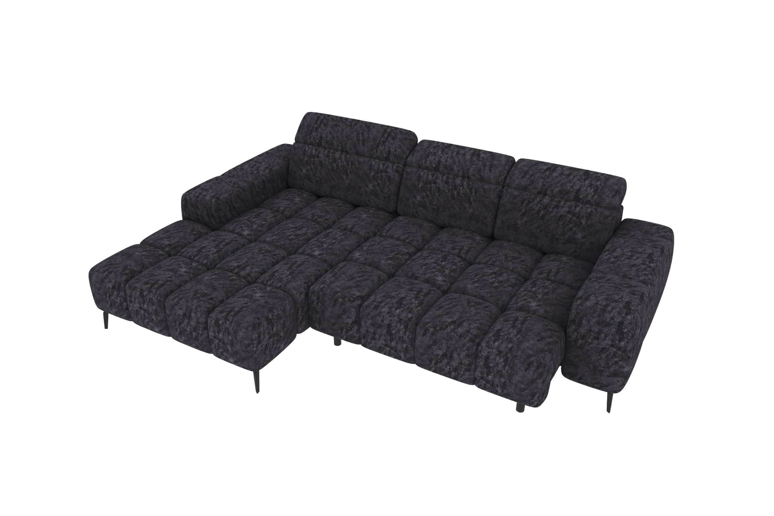 Couch Kairo L Form in Stoff schwarz