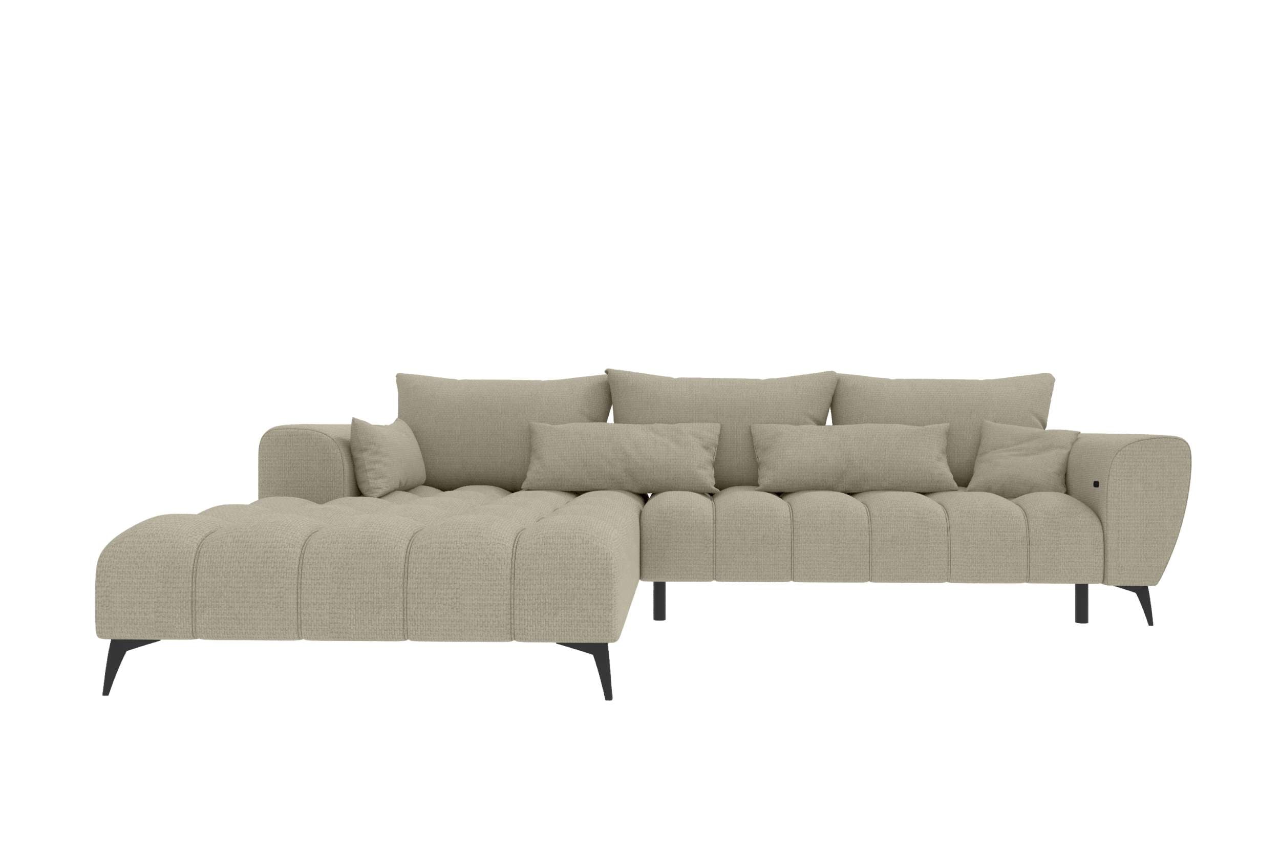 Polster Ecksofa Avino L Form kurz Creme