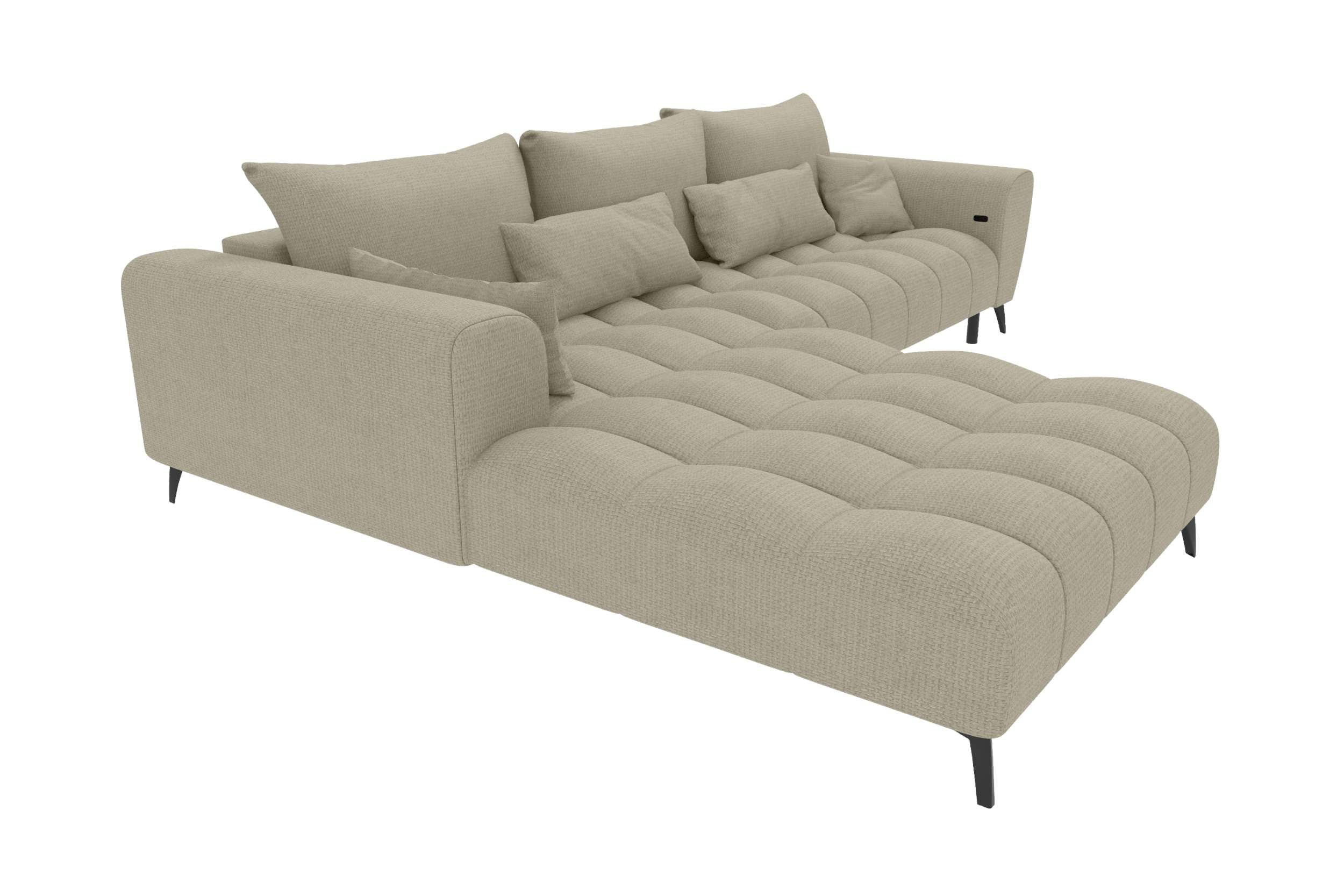 Polster Ecksofa Avino L Form kurz Creme