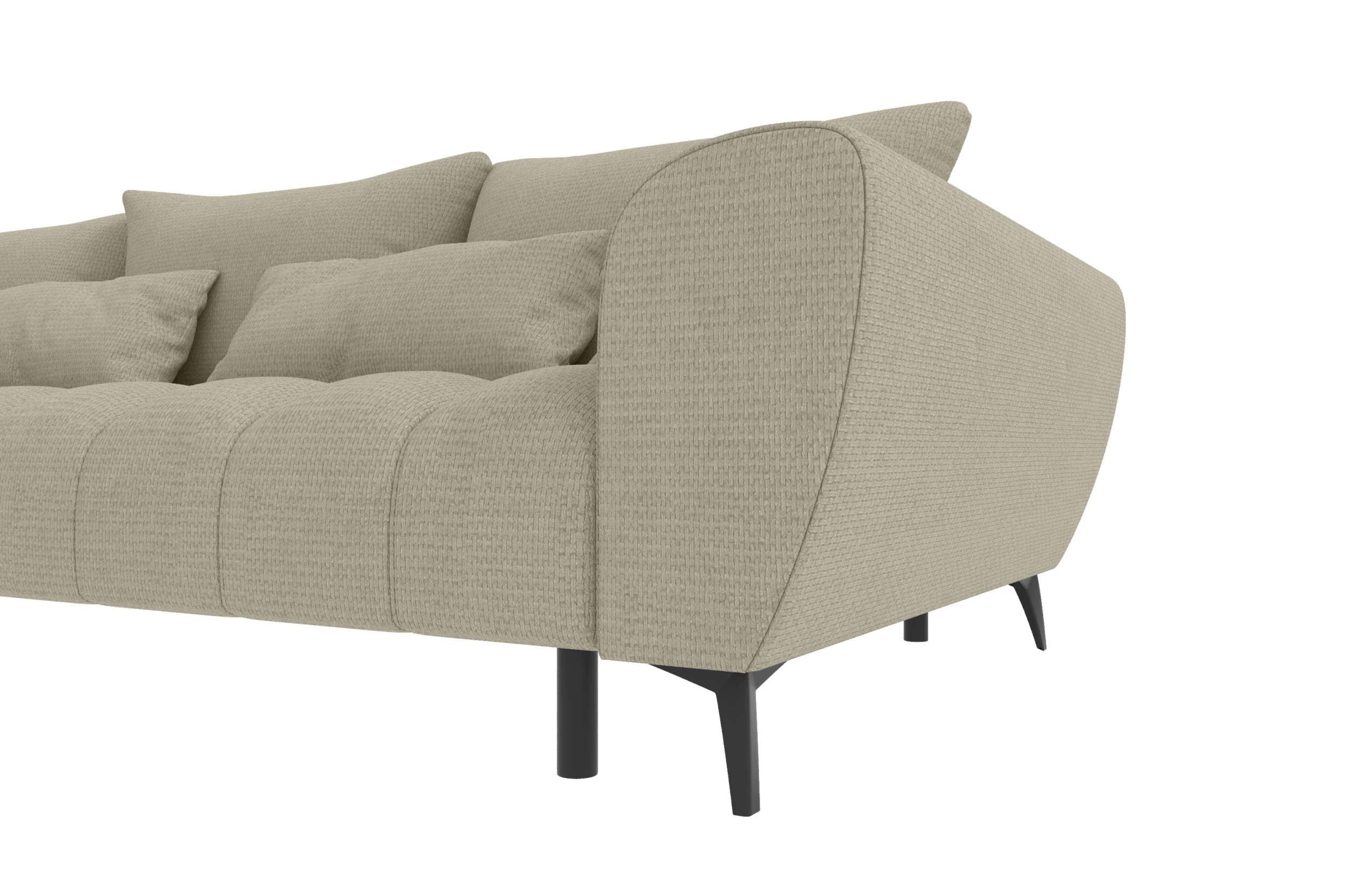 Polster Ecksofa Avino L Form kurz Creme
