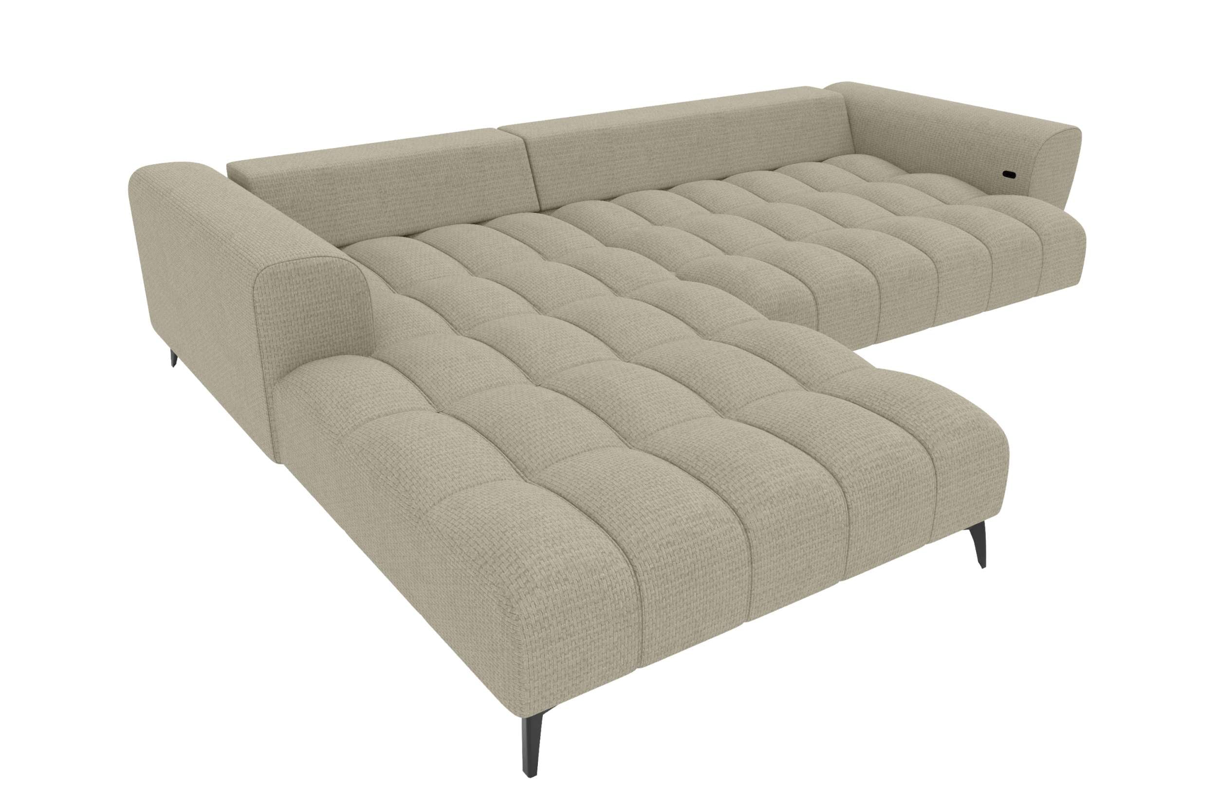 Polster Ecksofa Avino L Form kurz Creme