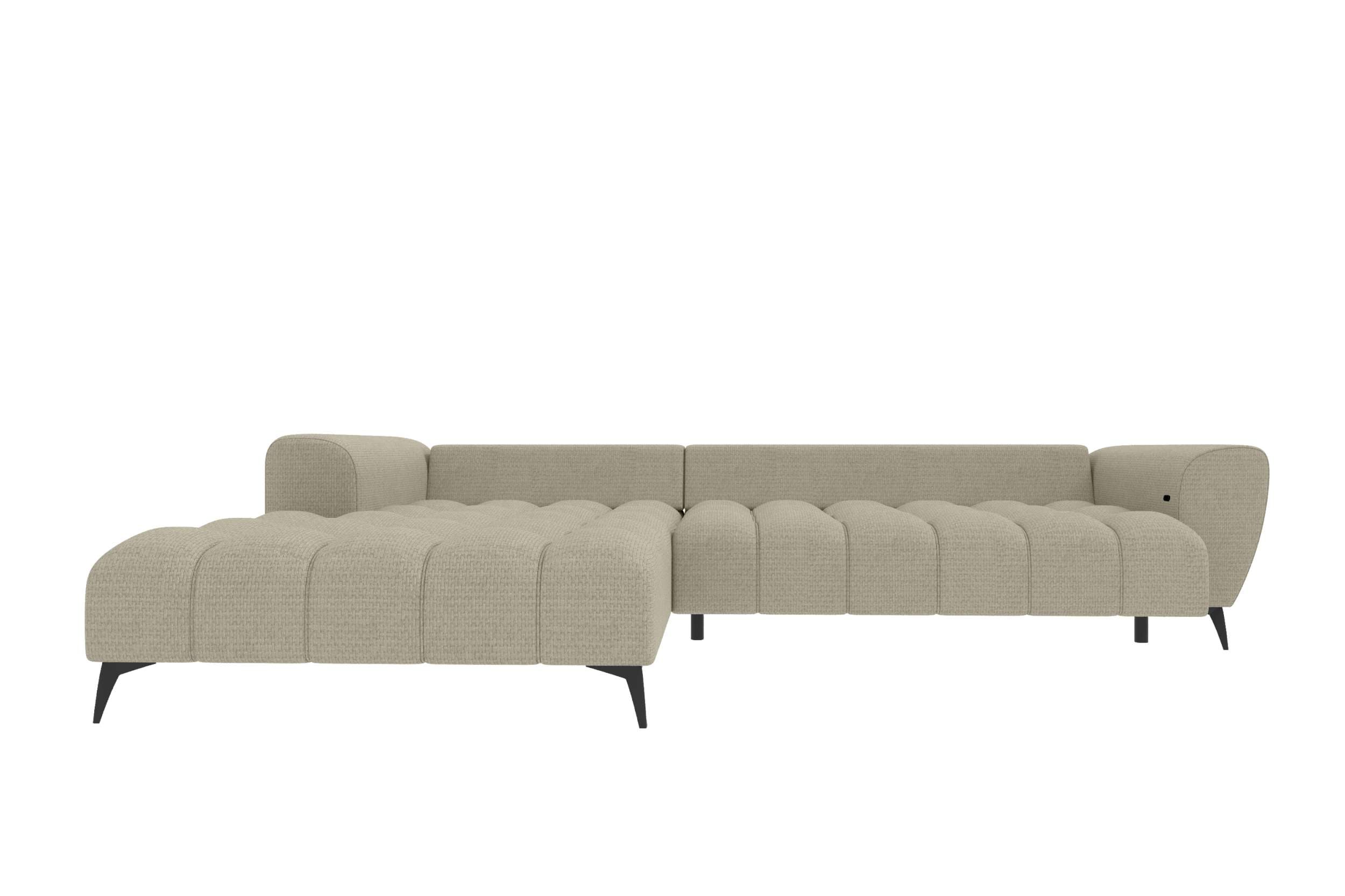 Polster Ecksofa Avino L Form kurz Creme