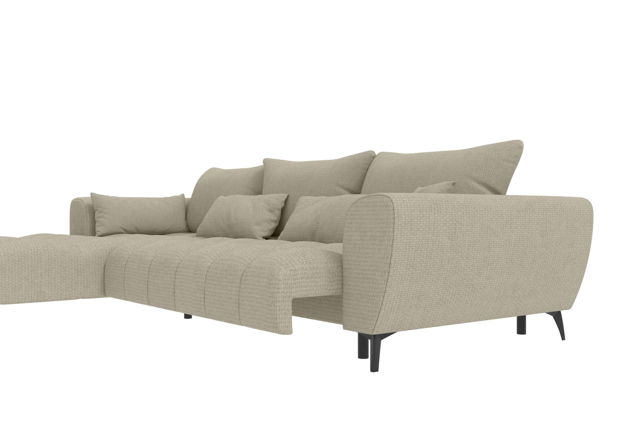 Polster Ecksofa Avino L Form kurz Creme