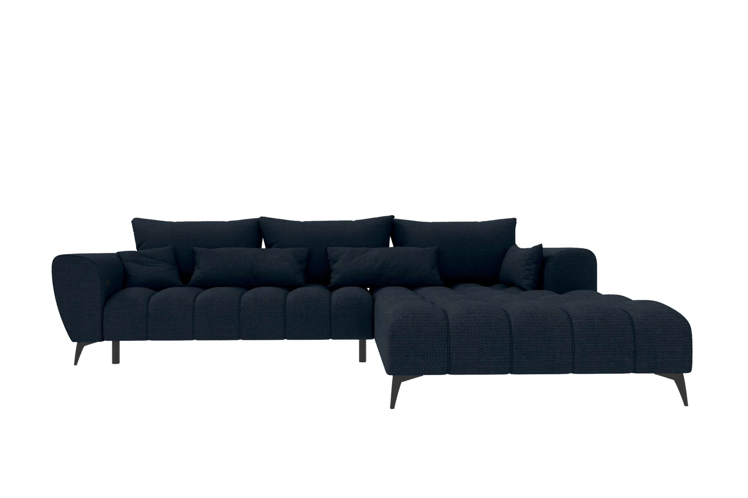 Stoff Ecksofa Avino L Form dunkelblau