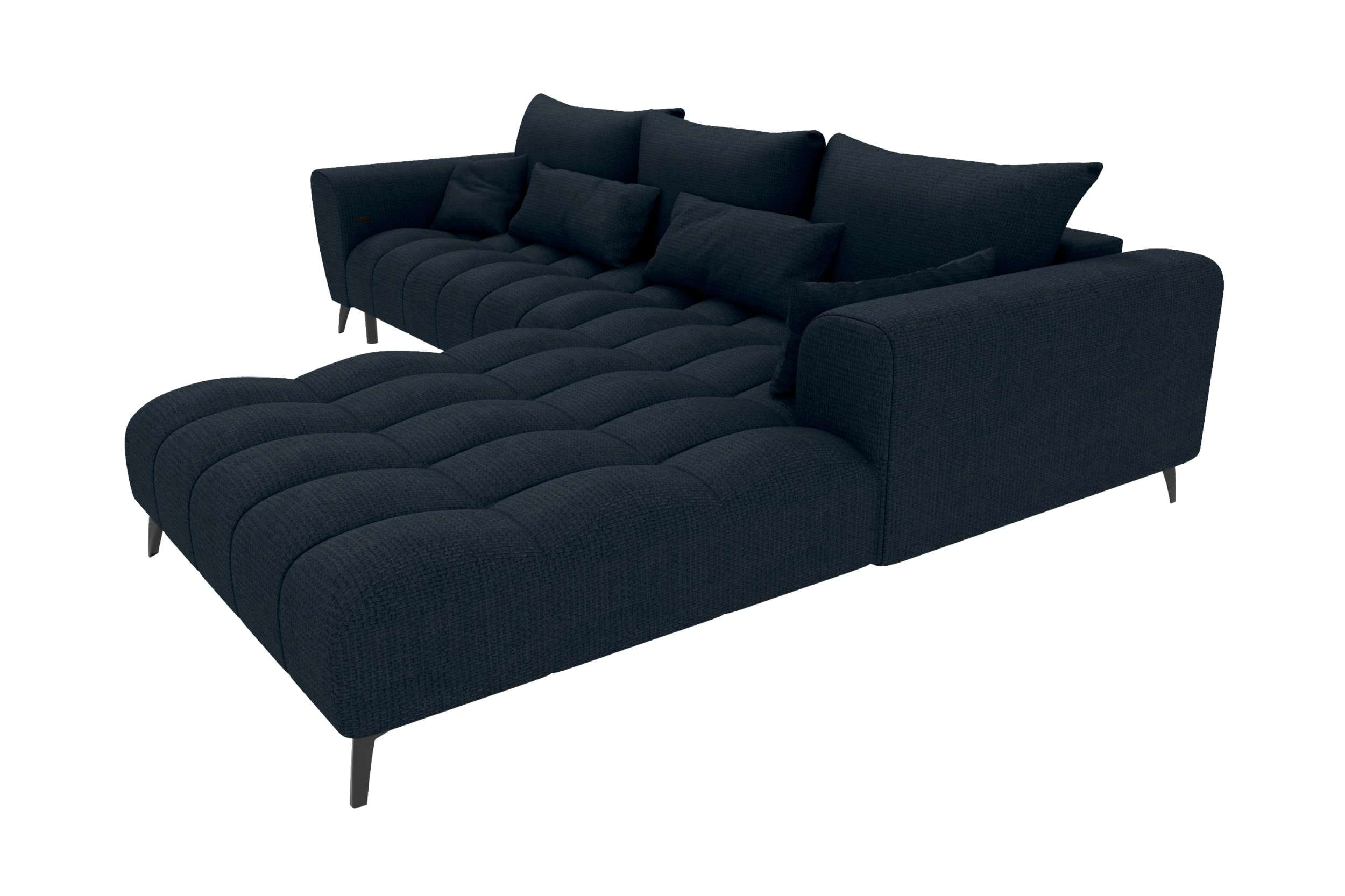 Stoff Ecksofa Avino L Form dunkelblau