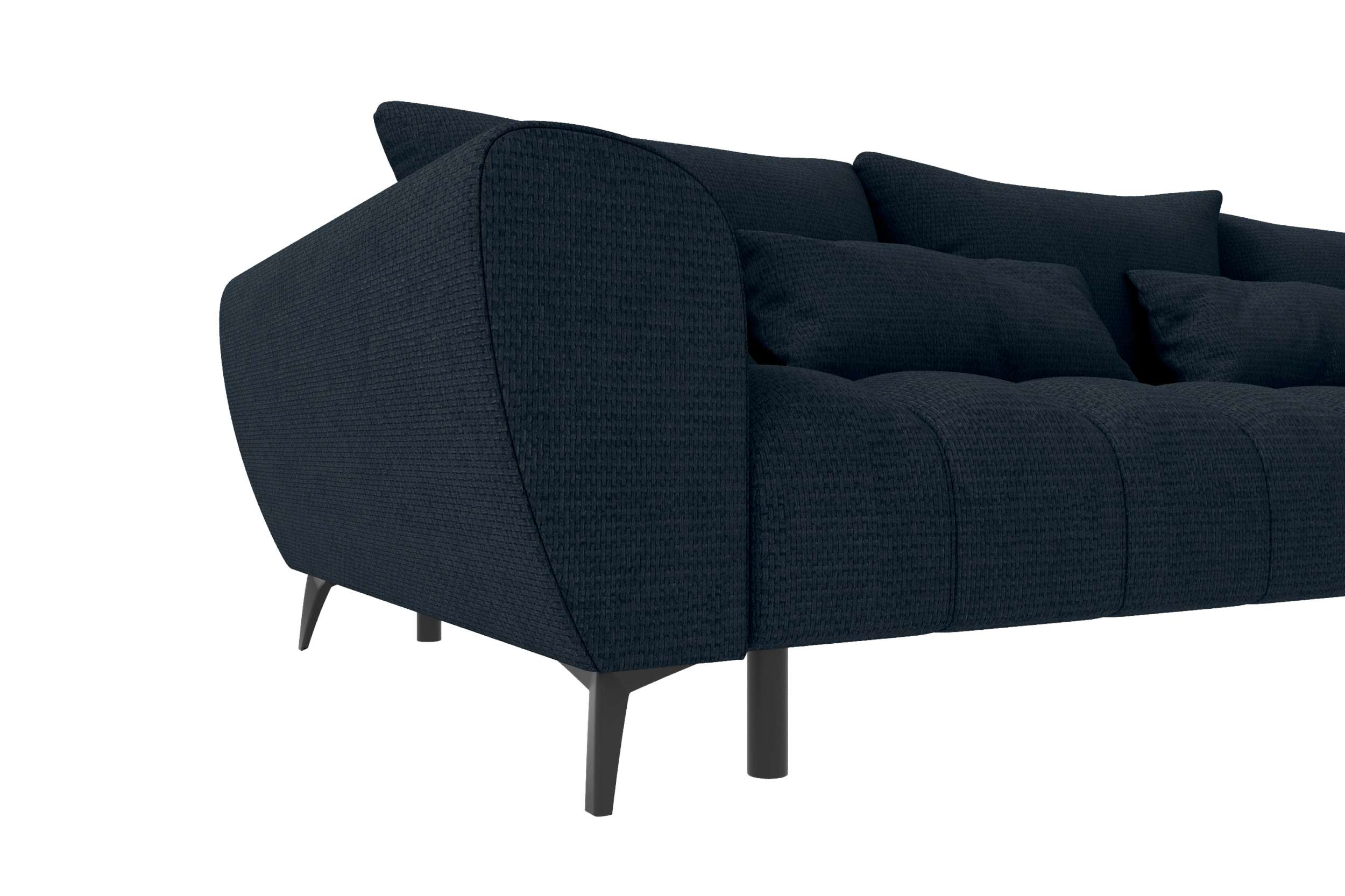 Stoff Ecksofa Avino L Form dunkelblau