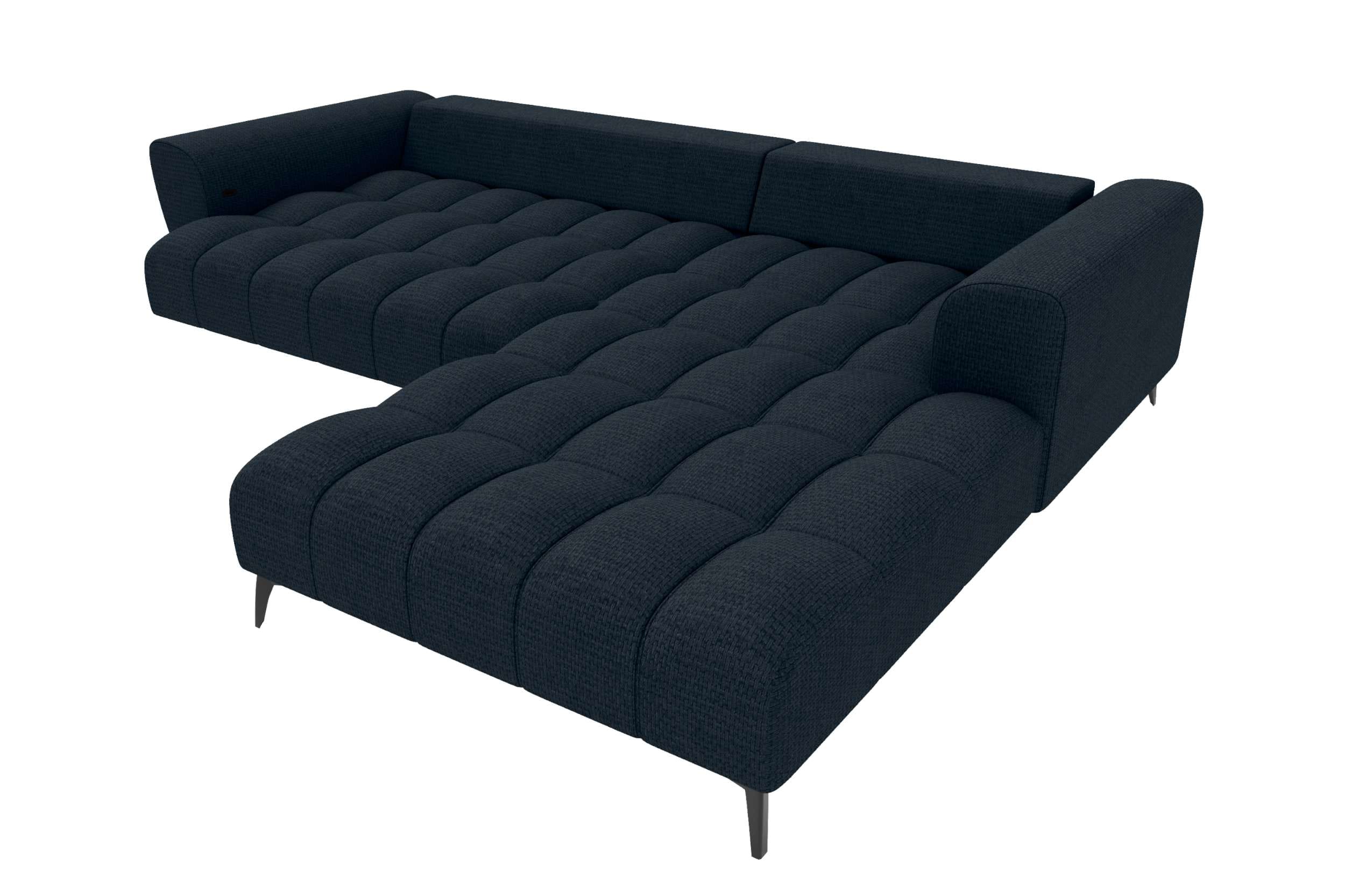 Stoff Ecksofa Avino L Form dunkelblau