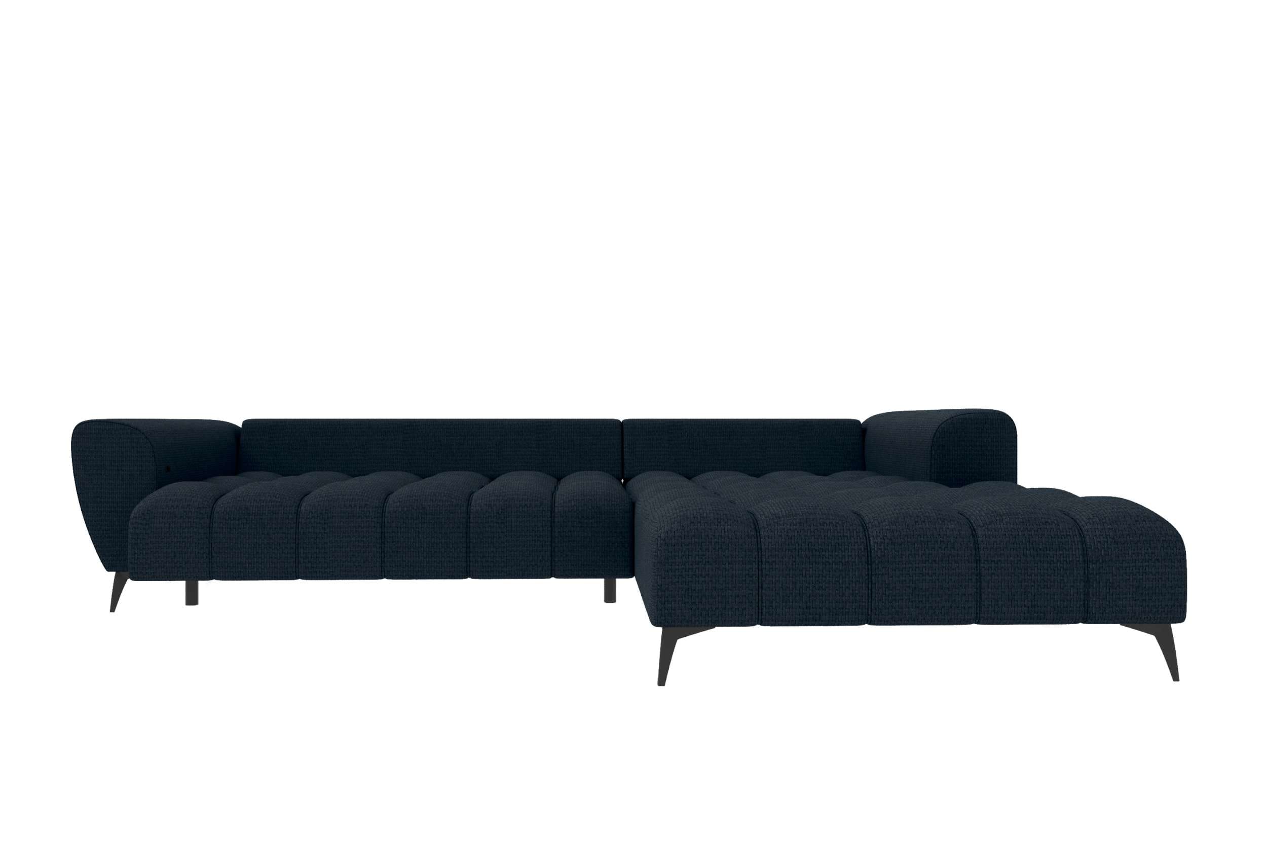 Stoff Ecksofa Avino L Form dunkelblau