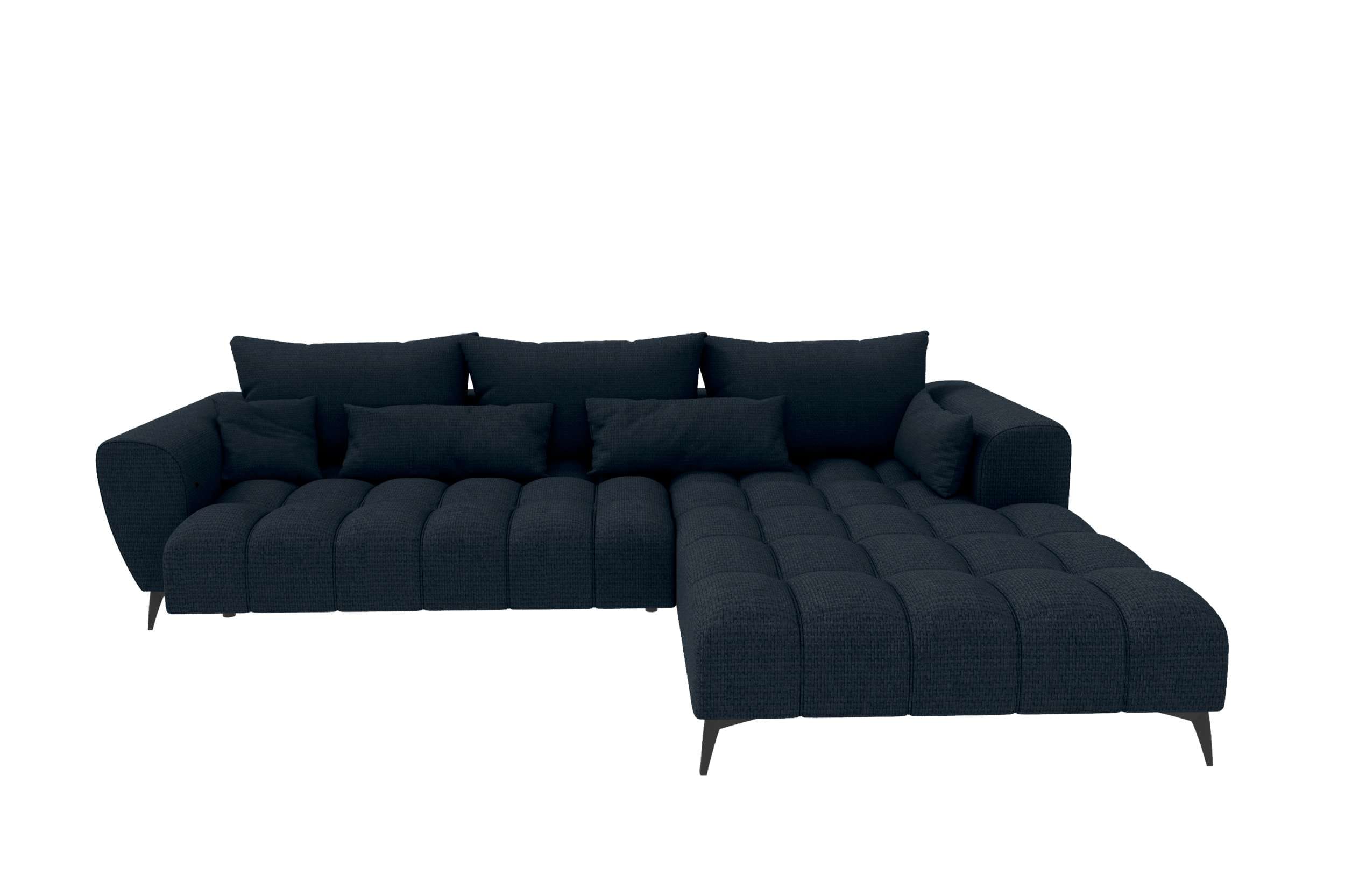 Stoff Ecksofa Avino L Form dunkelblau