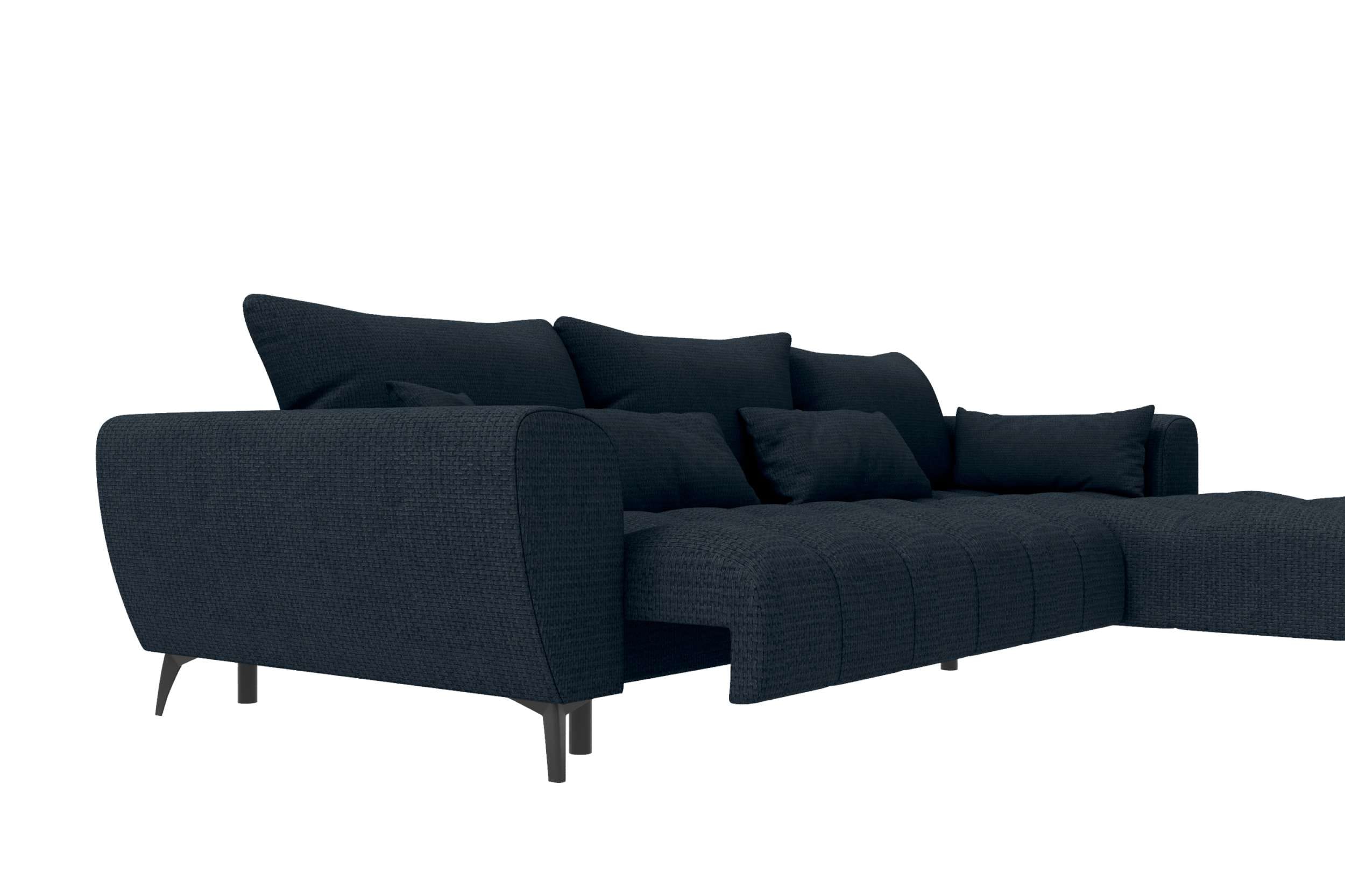 Stoff Ecksofa Avino L Form dunkelblau