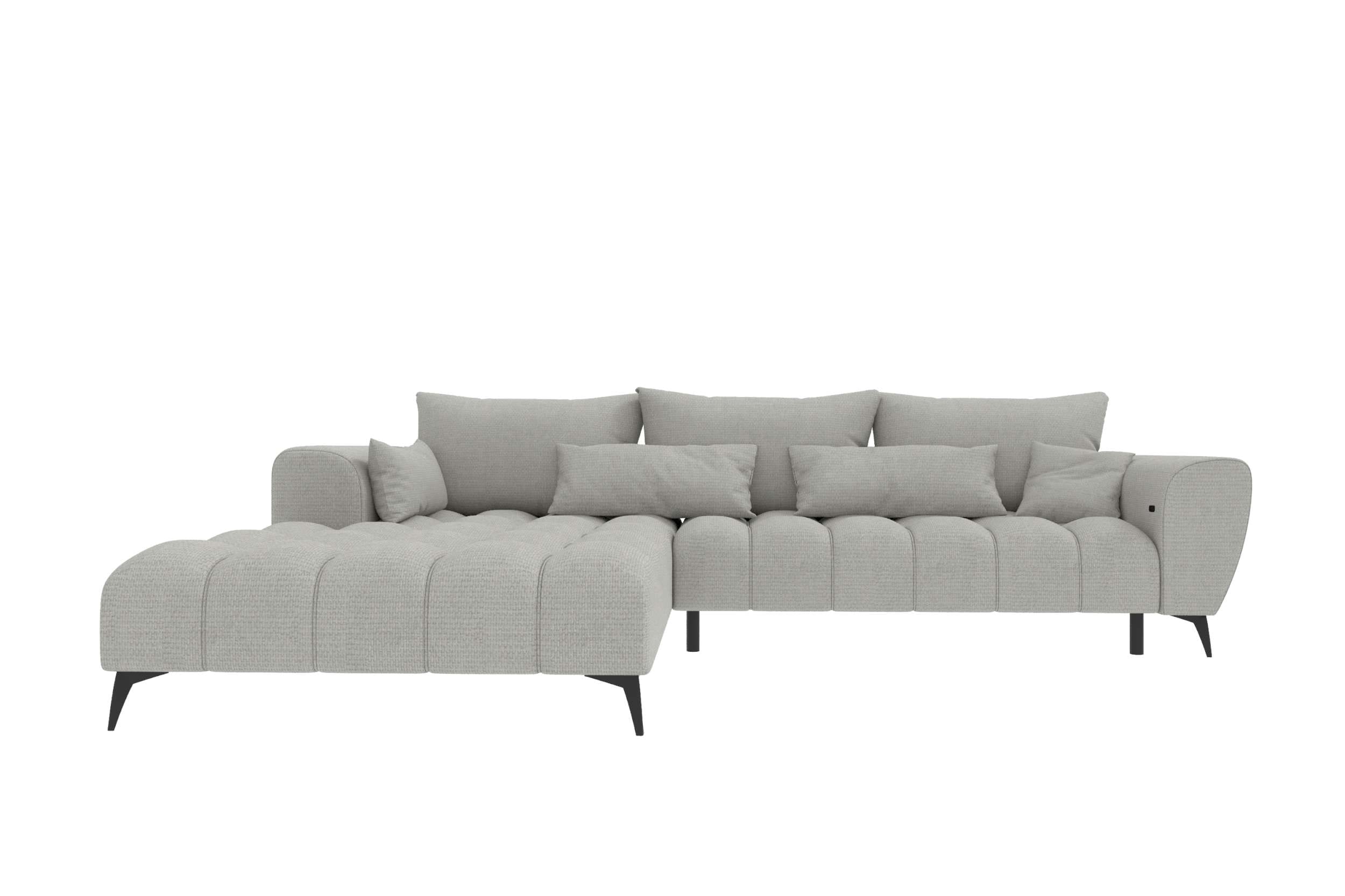 Stoff Ecksofa Avino L Form silber