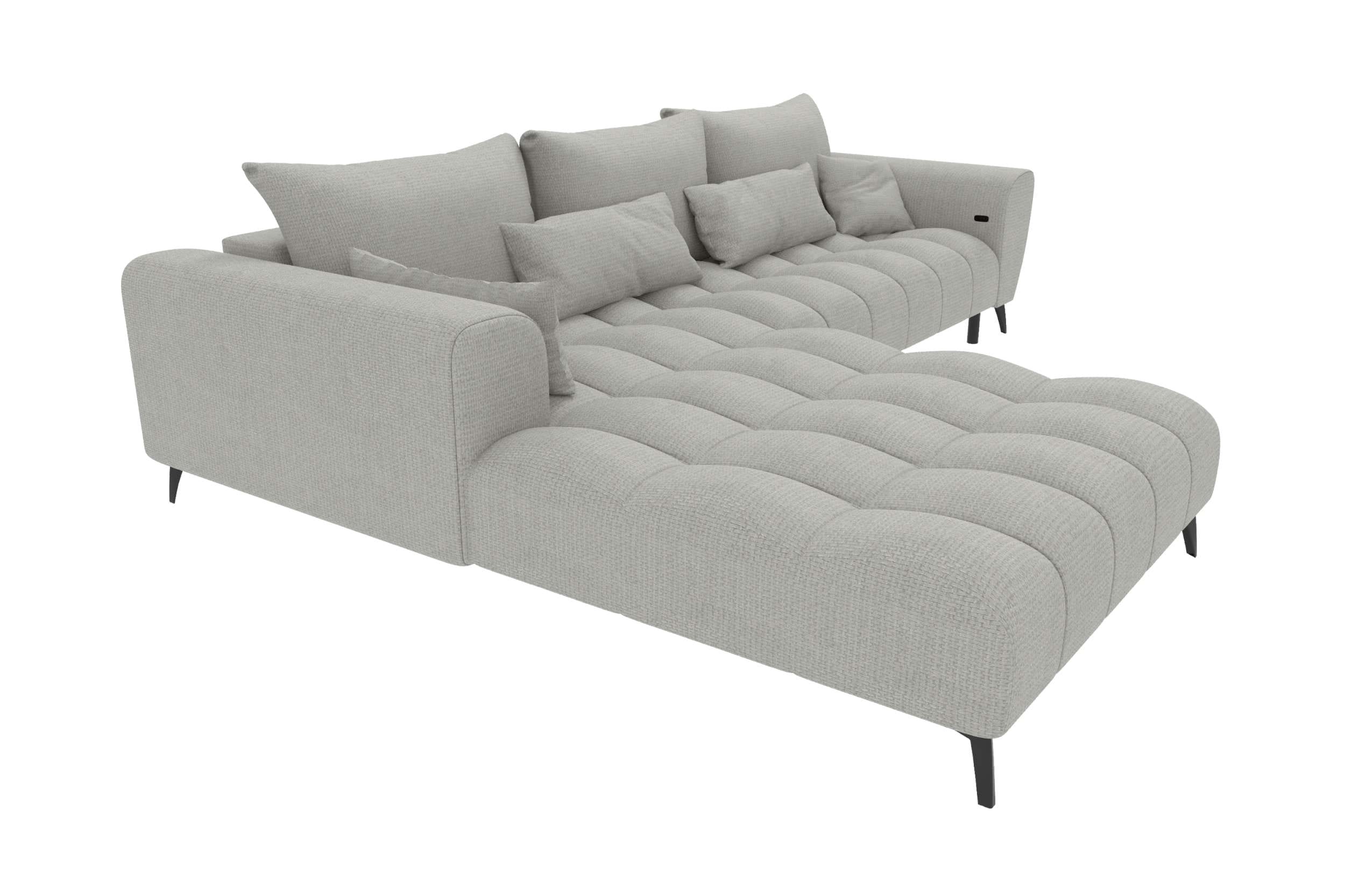 Stoff Ecksofa Avino L Form silber