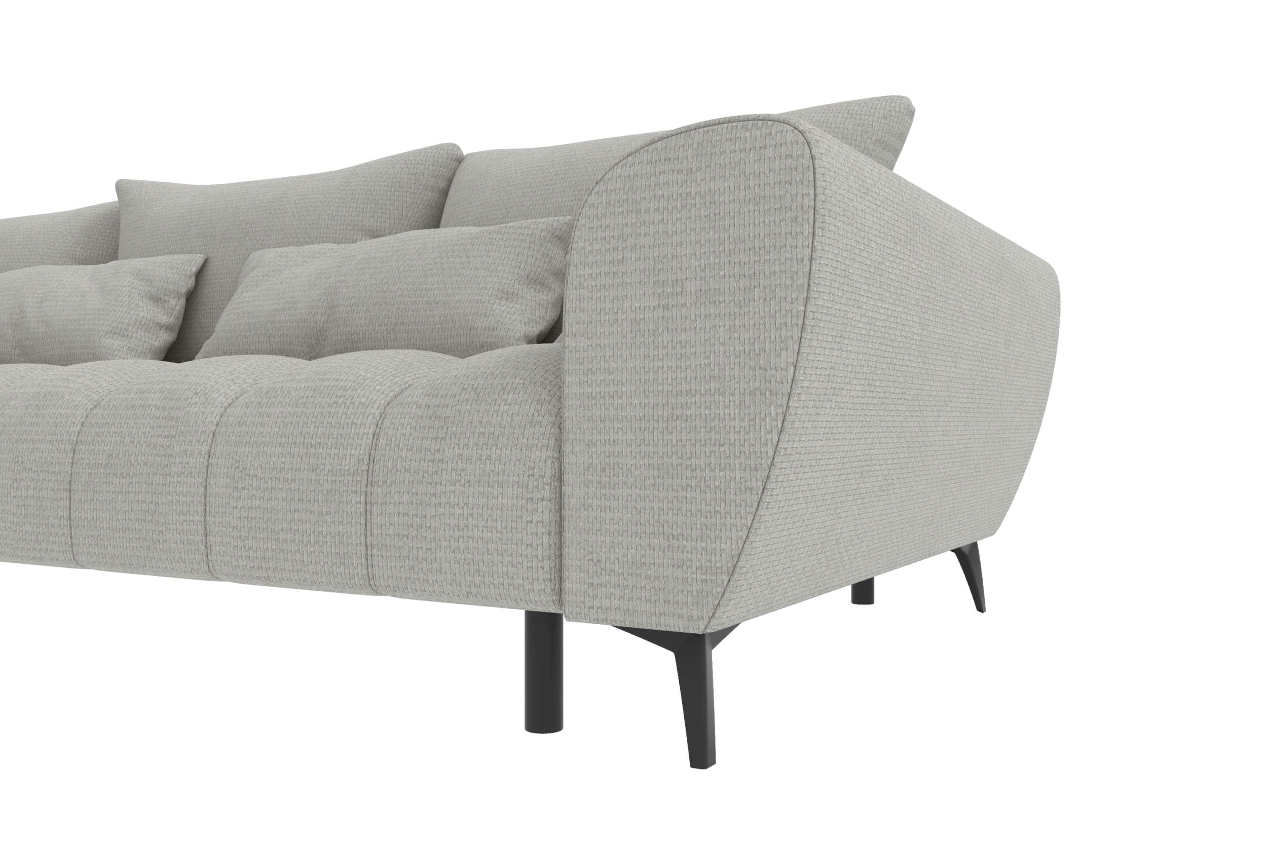Stoff Ecksofa Avino L Form silber