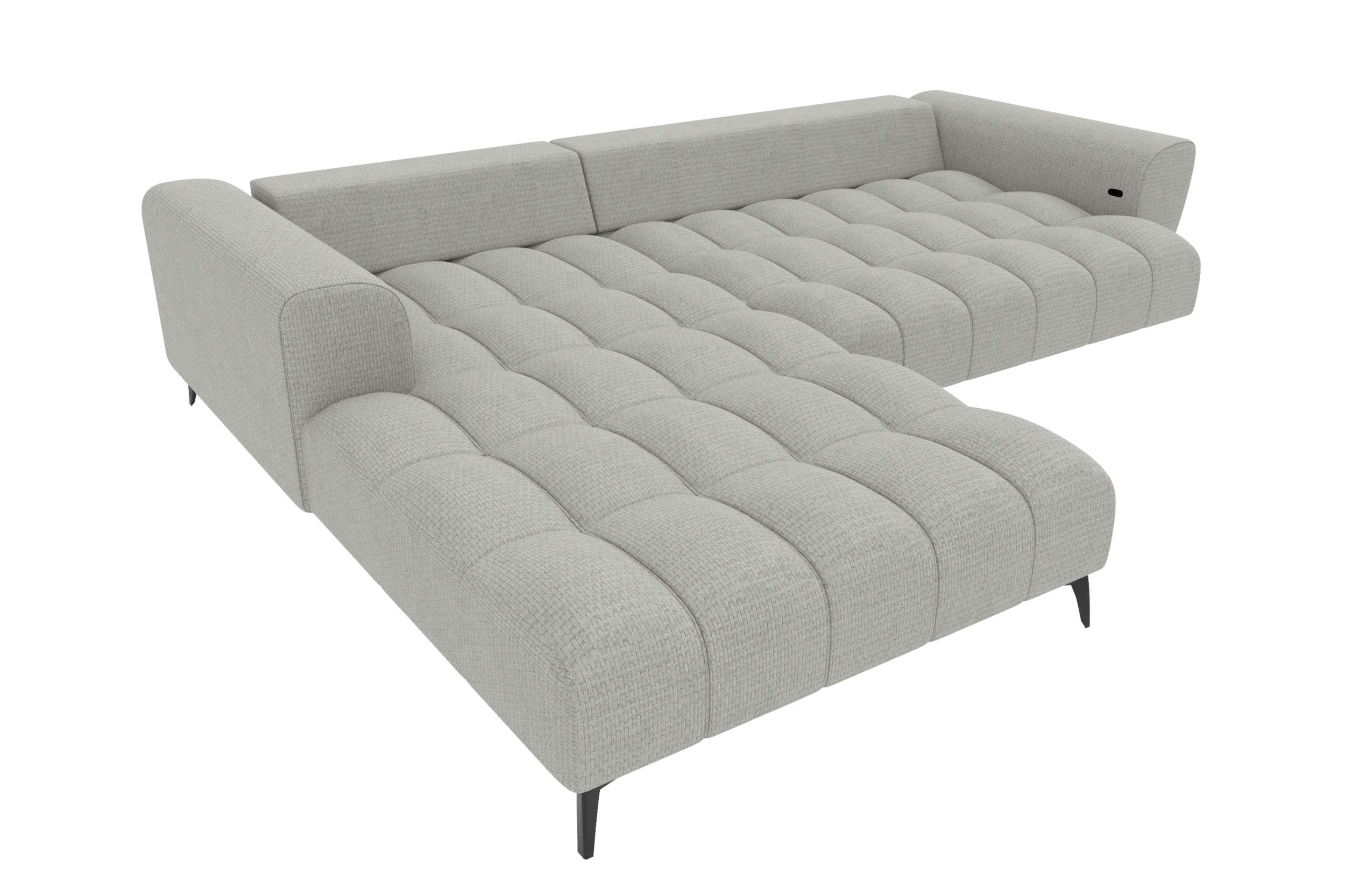Stoff Ecksofa Avino L Form silber