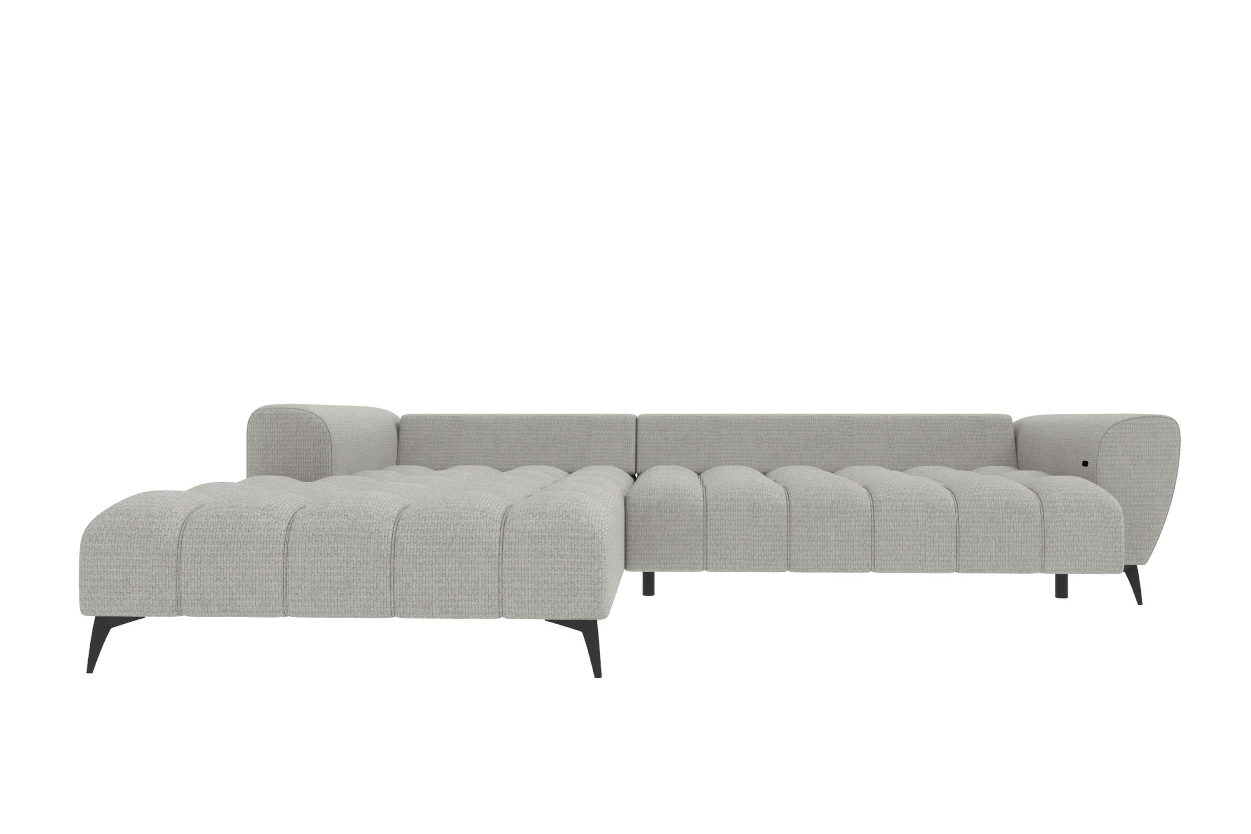 Stoff Ecksofa Avino L Form silber