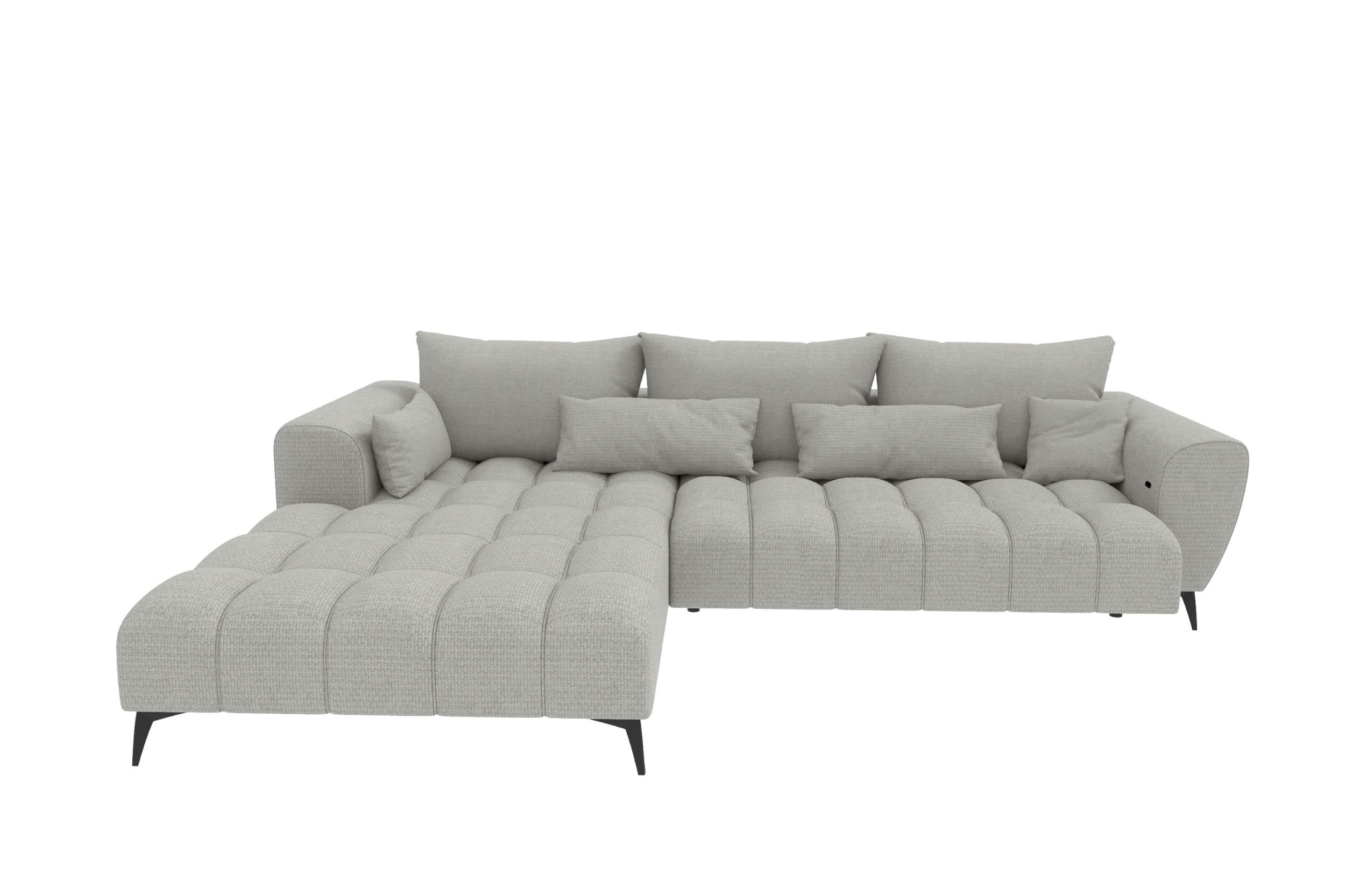 Stoff Ecksofa Avino L Form silber
